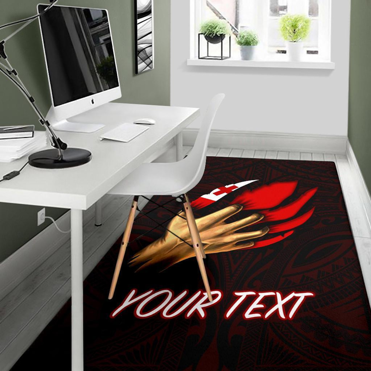 Tonga Personalised Area Rug - Tonga In Me (Red) Polynesian 5