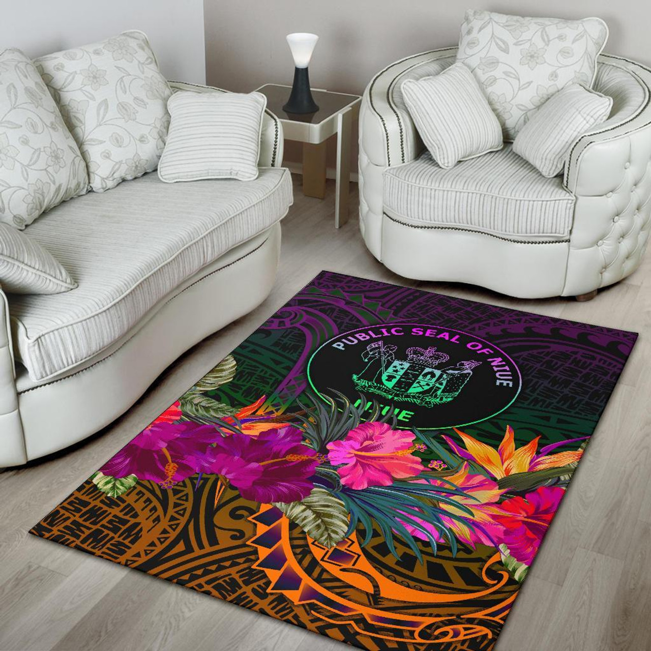 Niue Polynesian Area Rug - Summer Hibiscus Polynesian 4