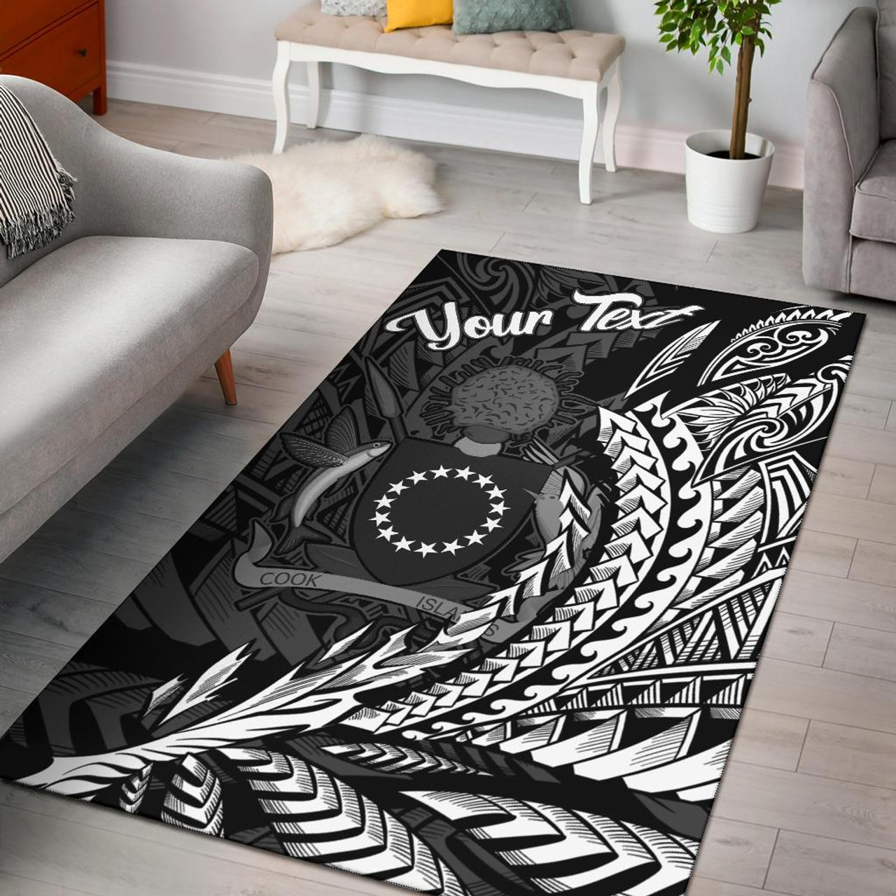 Cook Islands Area Rug - Custom Personalised Wings Style Polynesian 1