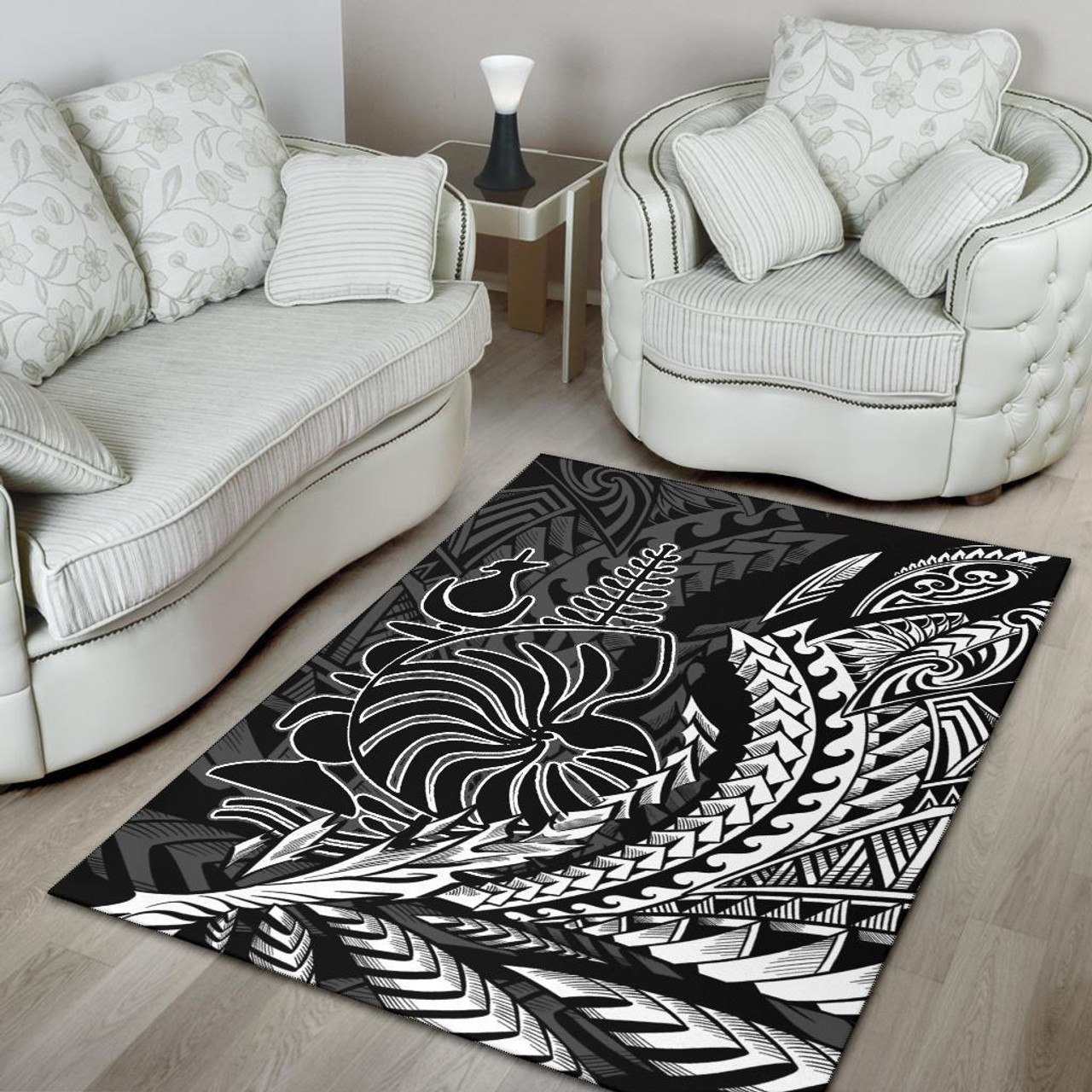 New Caledonia Area Rug - Coat of Arms Wings Style Polynesian 4