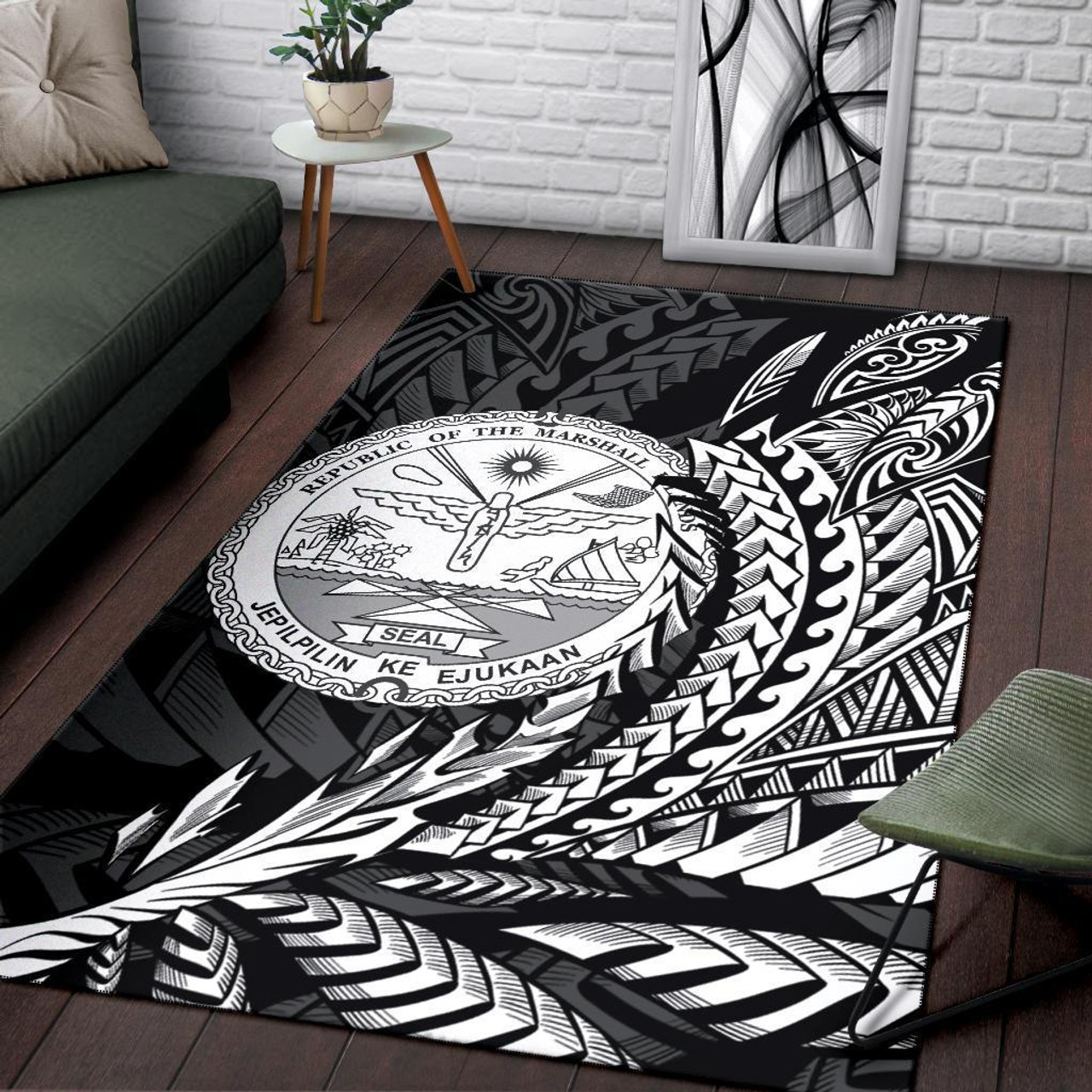 Marshall Islands Area Rug - Wings Style Polynesian 3