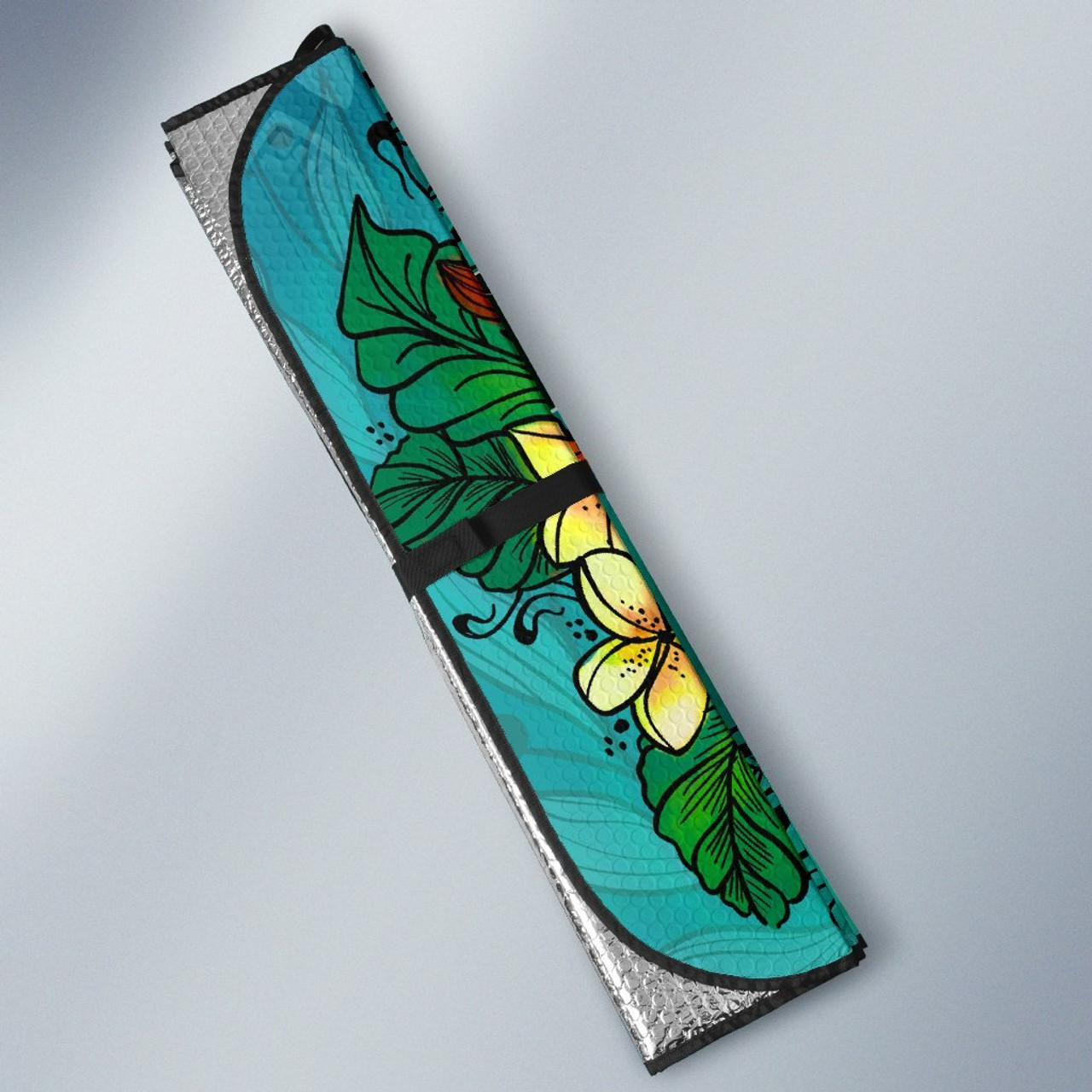 Wallis and Futuna Auto Sun Shade - Tropical Flowers Style