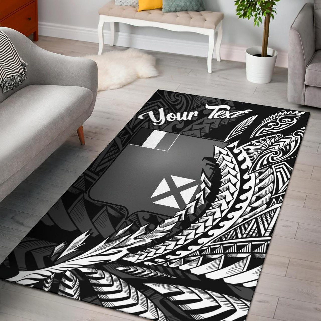 Wallis and Futuna Area Rug - Custom Personalised Wings Style Polynesian 1