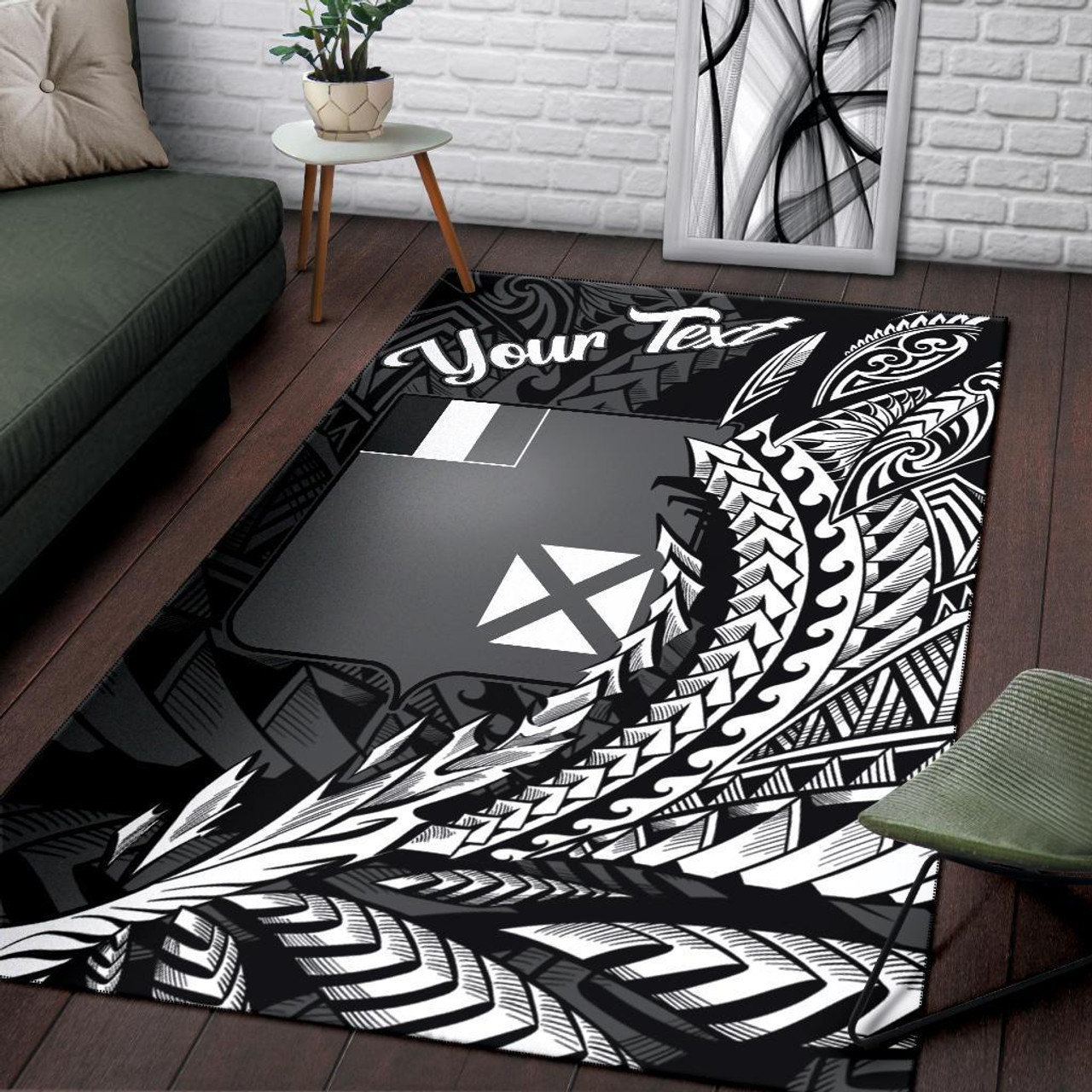 Wallis and Futuna Area Rug - Custom Personalised Wings Style Polynesian 3