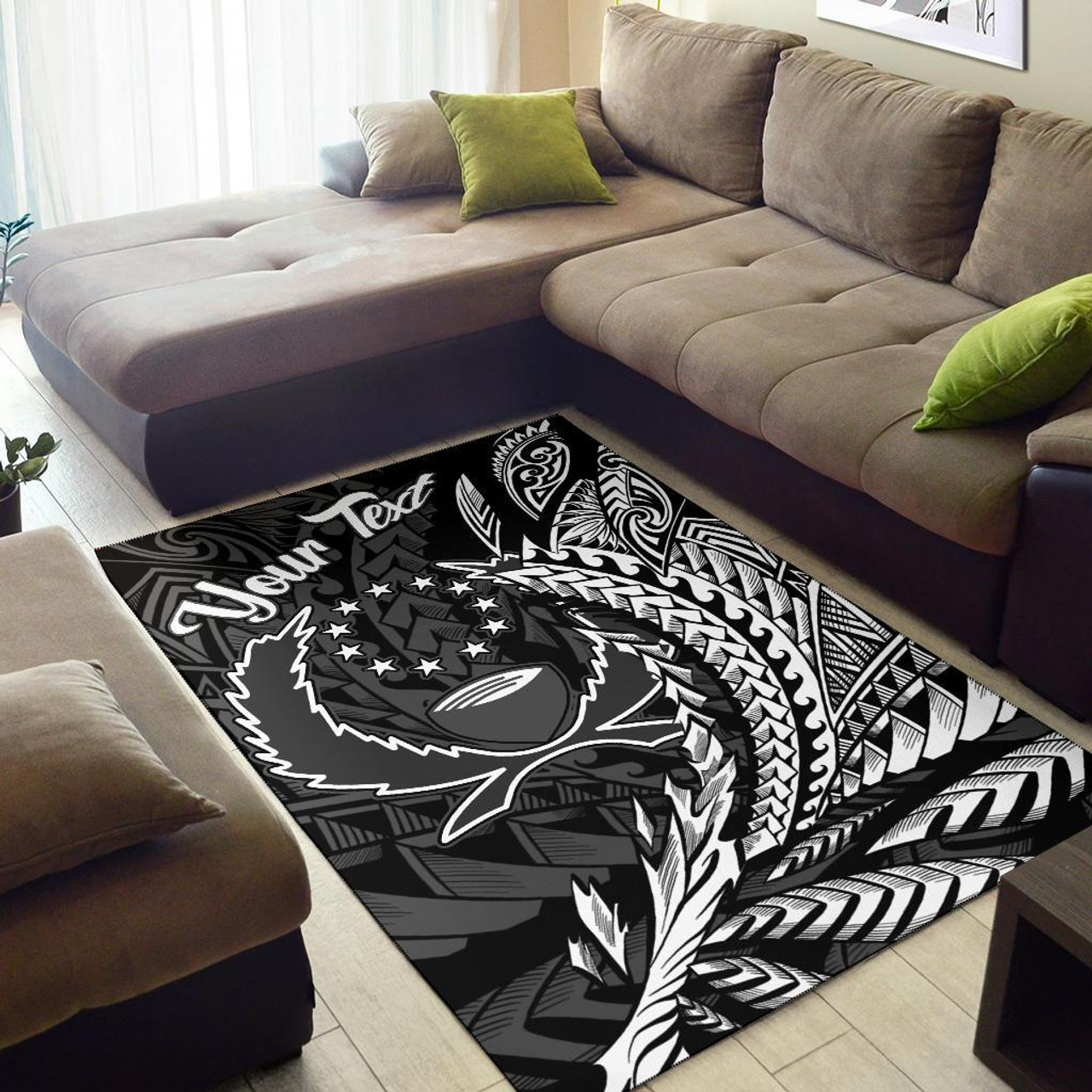 Pohnpei State Area Rug - Custom Personalised Wings Style Polynesian 2