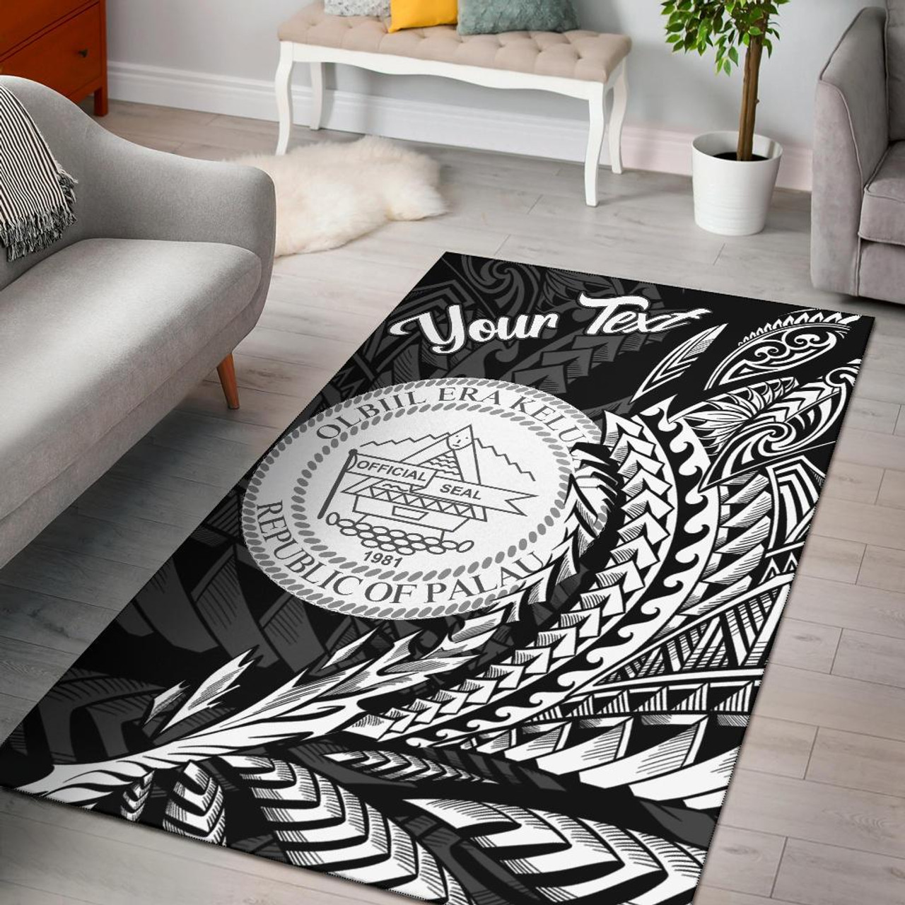 Palau Area Rug - Custom Personalised Wings Style Polynesian 1