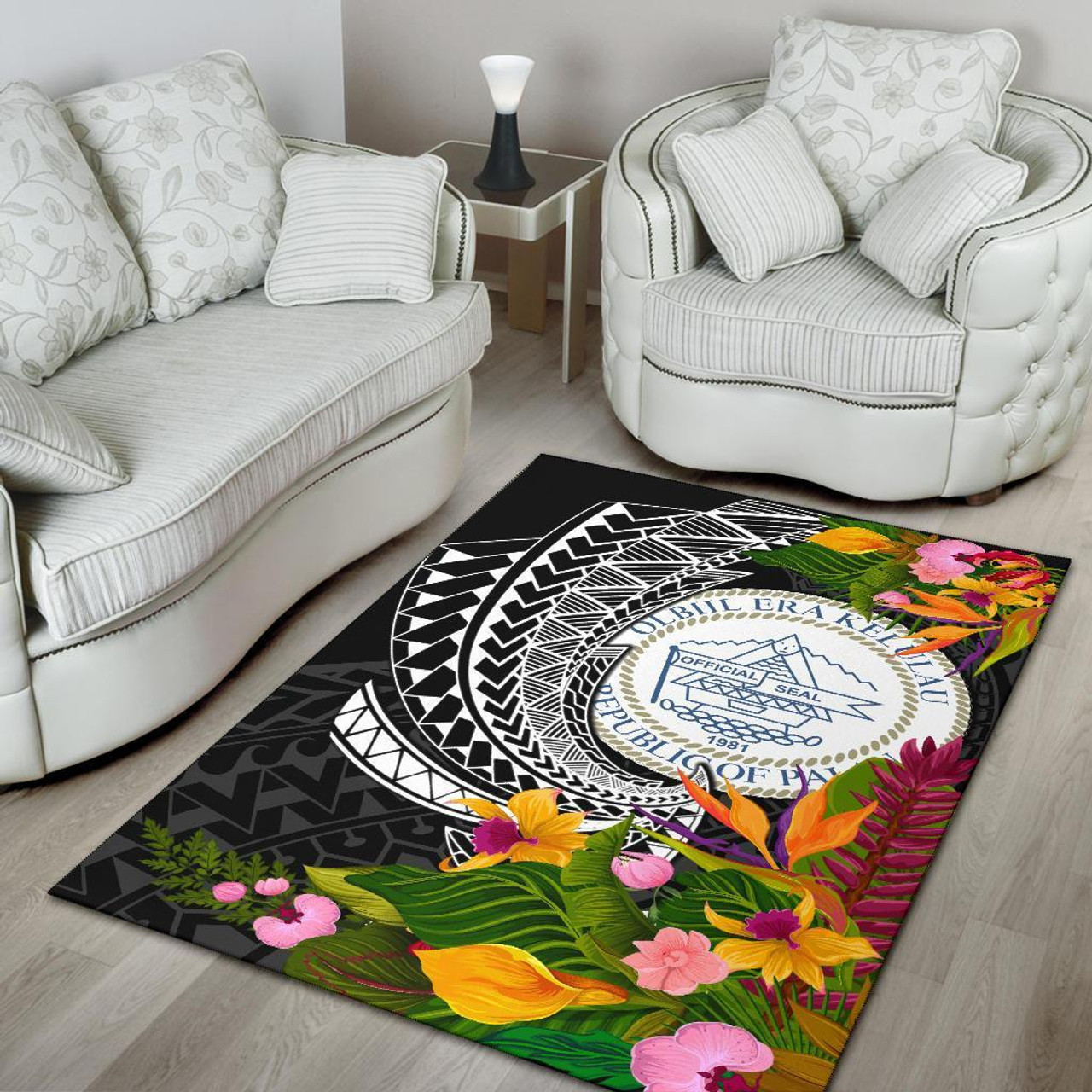 Palau Area Rug - Seal Spiral Polynesian Patterns Polynesian 4