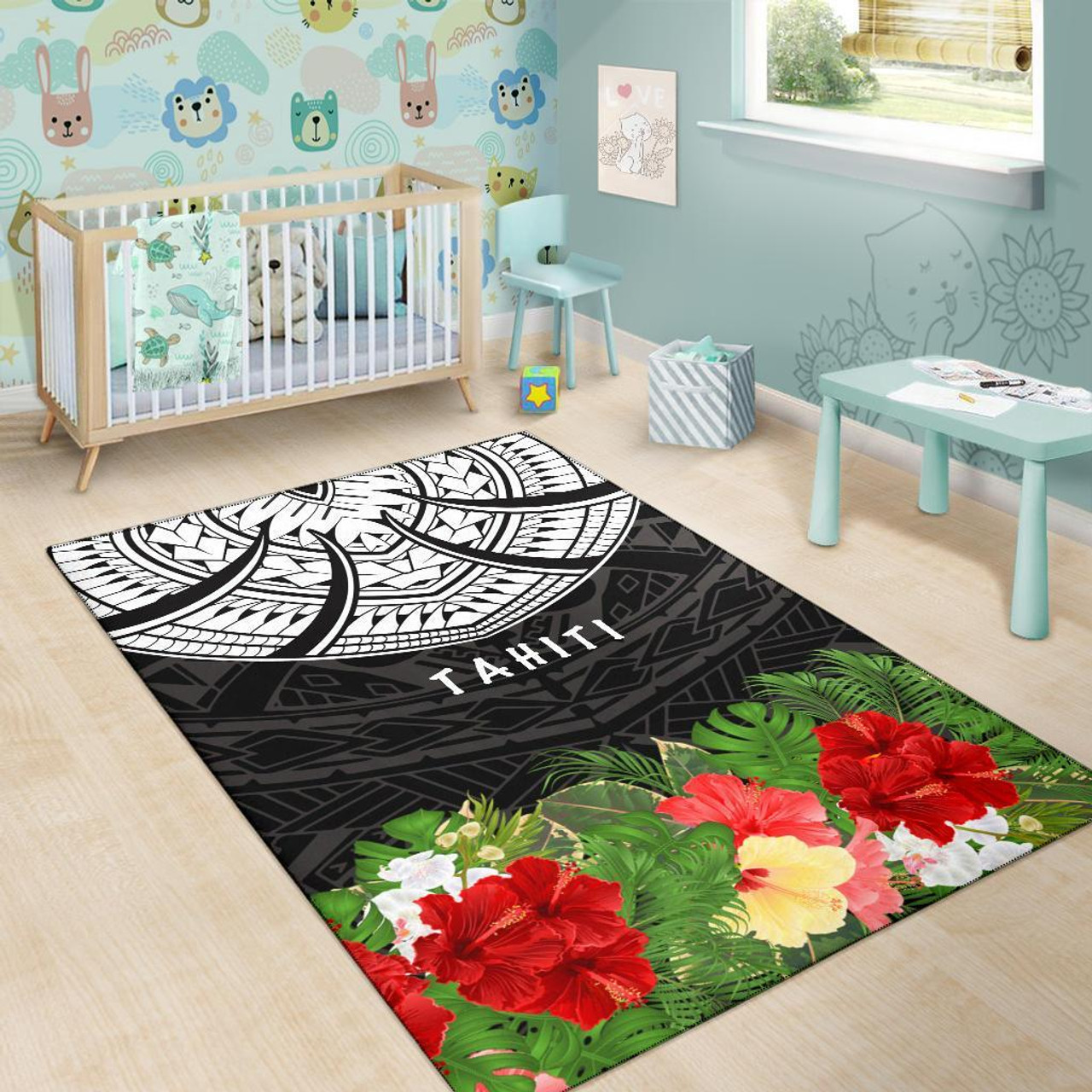 Tahiti Polynesian Area Rug - Ginger Lei Pattern Polynesian 4