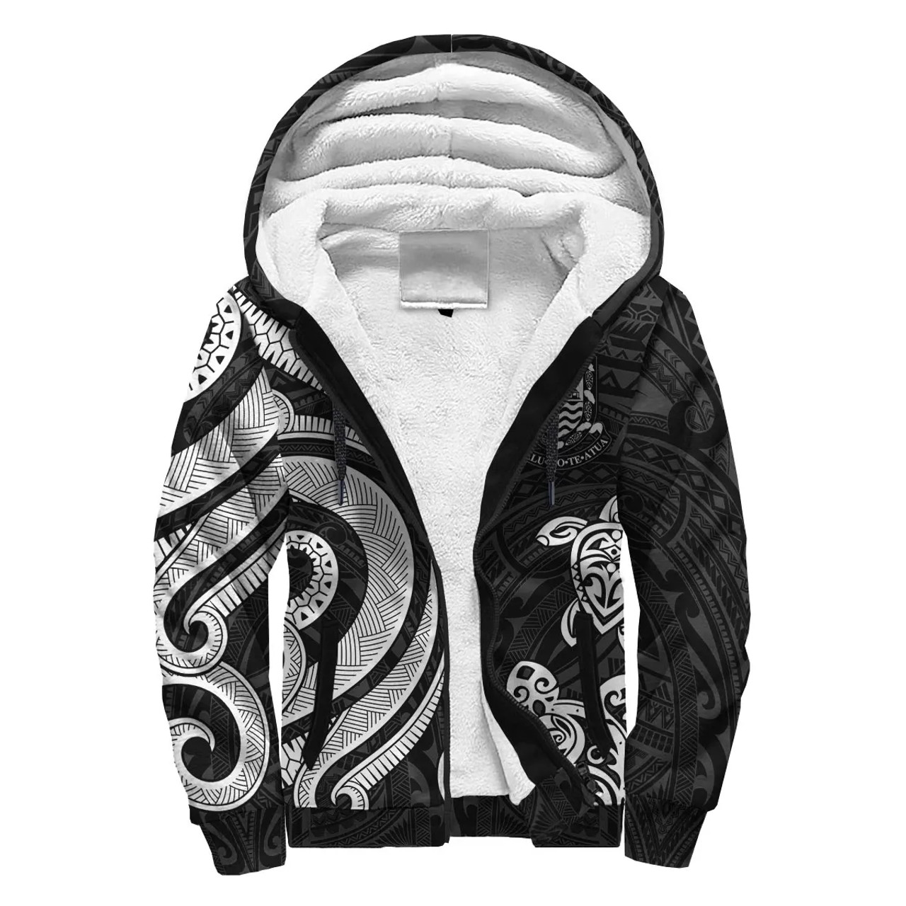 Tuvalu Sherpa Hoodie - White Tentacle Turtle 1