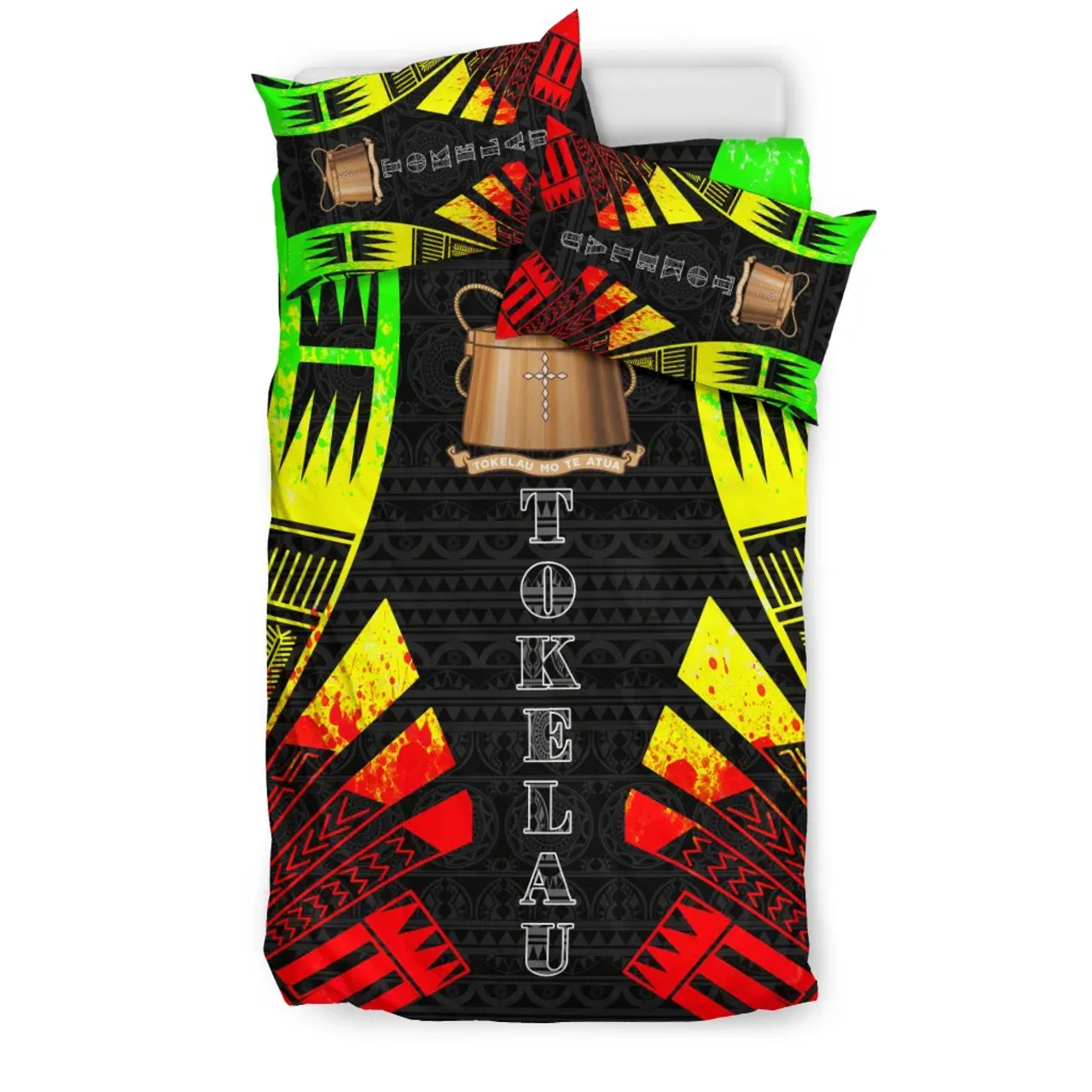 Tokelau Duvet Cover Set - Polynesian Tattoo Reggae 3