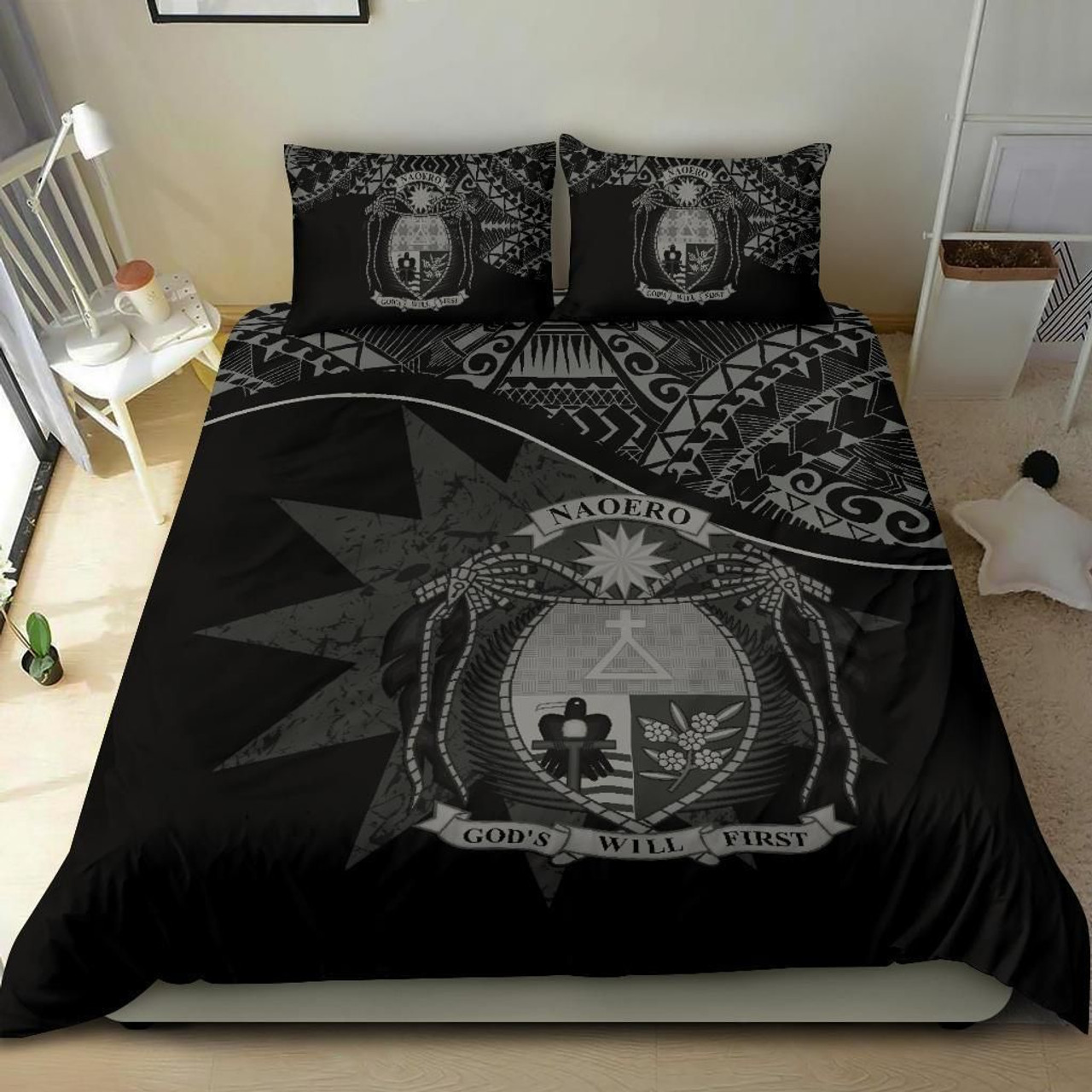 Papua New Guinea Duvet Cover Set - Papua New Guinea Flag & Coat Of Arms Black 4