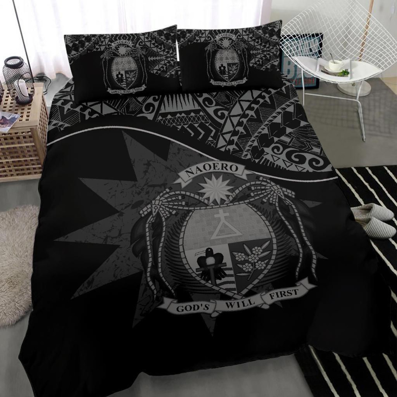 Papua New Guinea Duvet Cover Set - Papua New Guinea Flag & Coat Of Arms Black 6