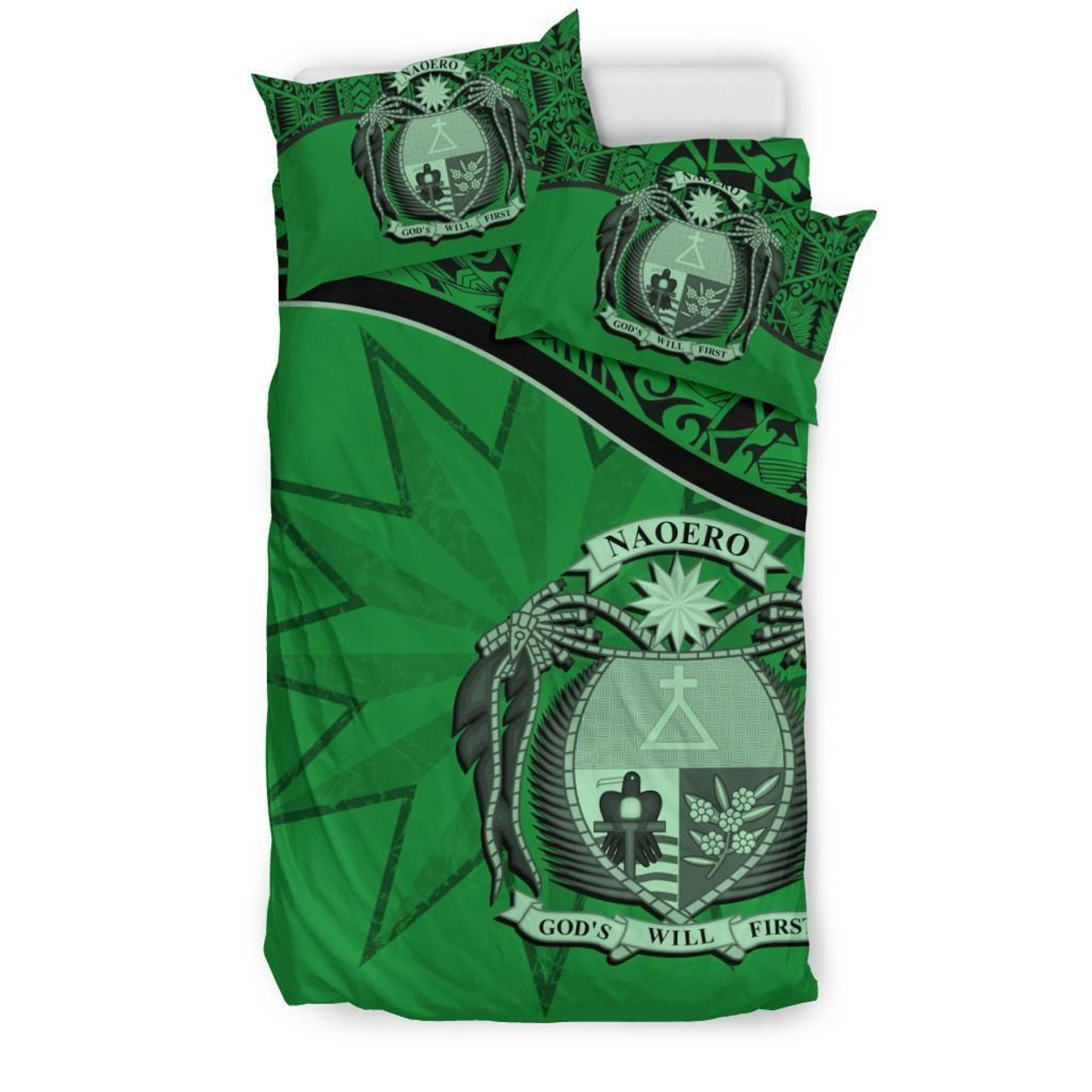 Nauru Duvet Cover Set - Nauru Bedding Flag & Coat Of Arms Green 3