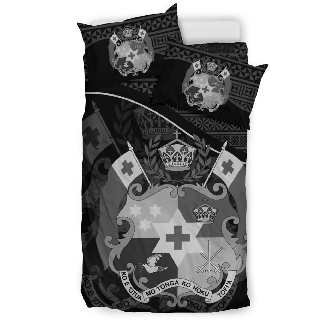 Polynesian Duvet Cover Set - Tonga Bedding Set Black 3