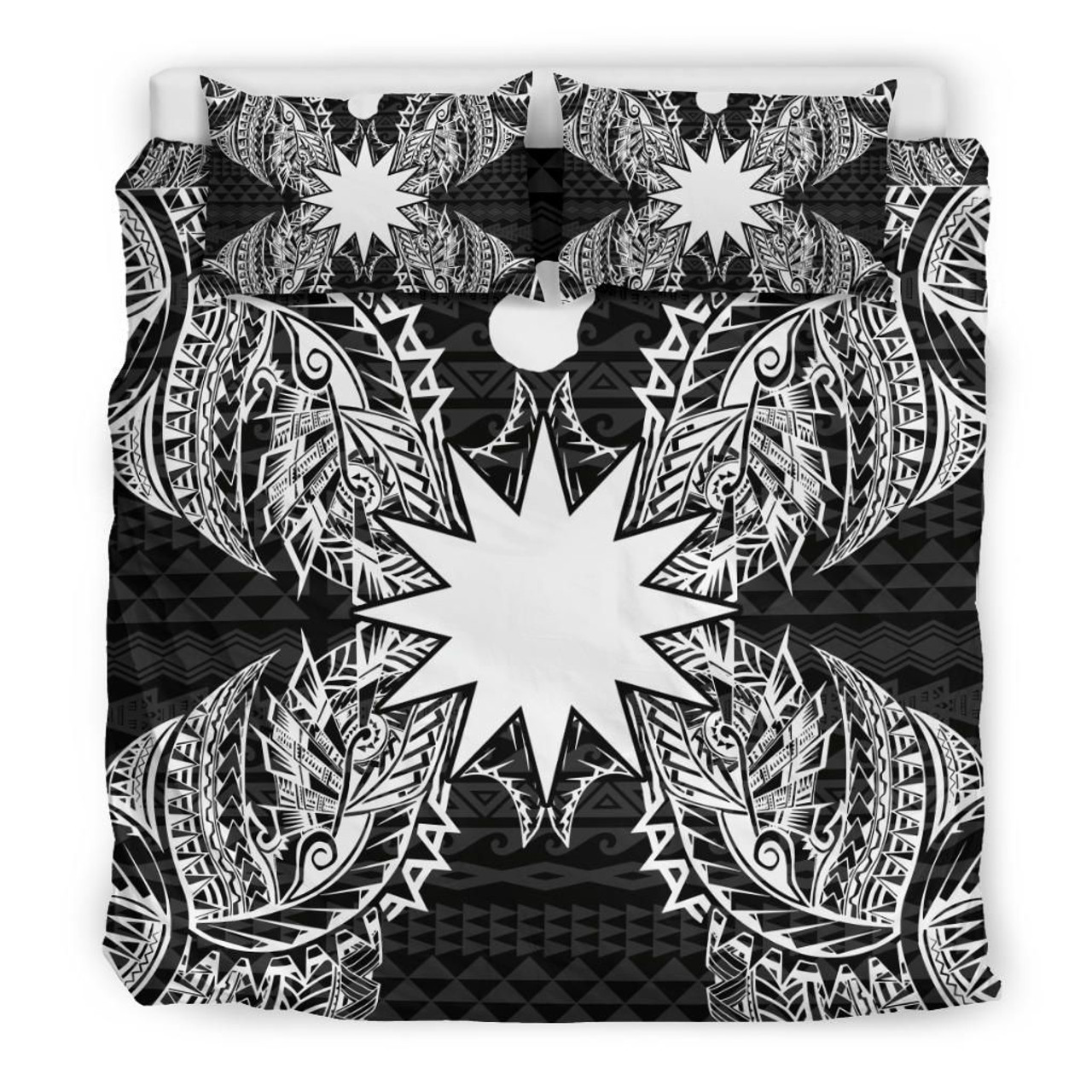 Polynesian Bedding Set - Nauru Duvet Cover Set Map Black 3