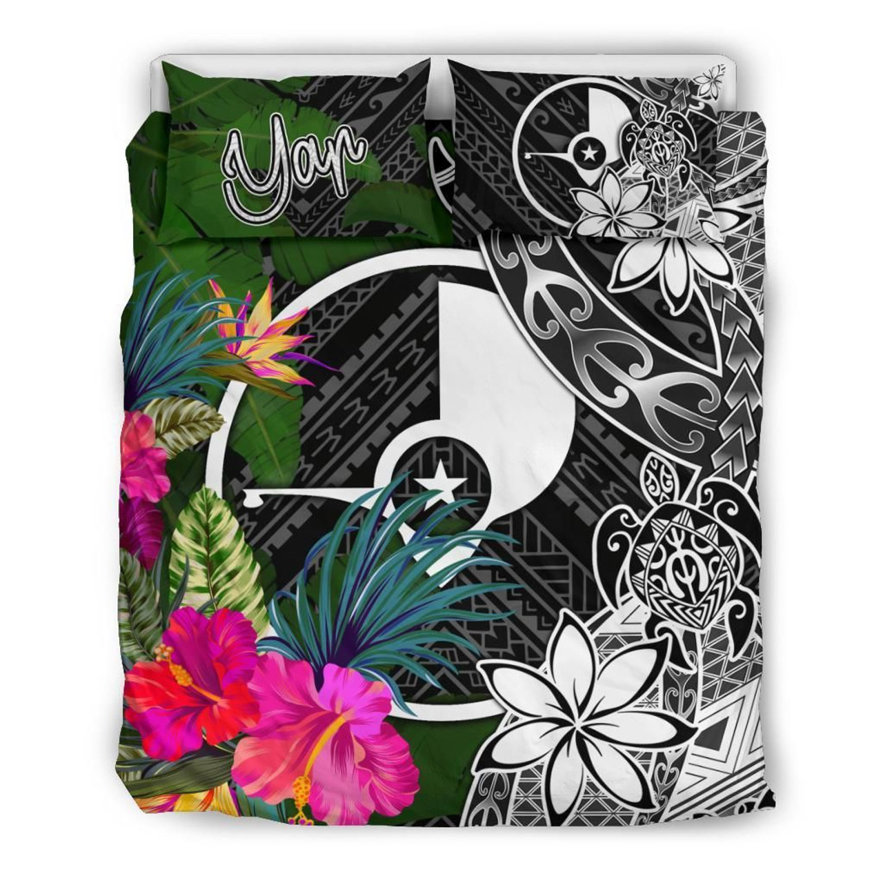 Yap Bedding Set - Turtle Plumeria Banana Leaf 3