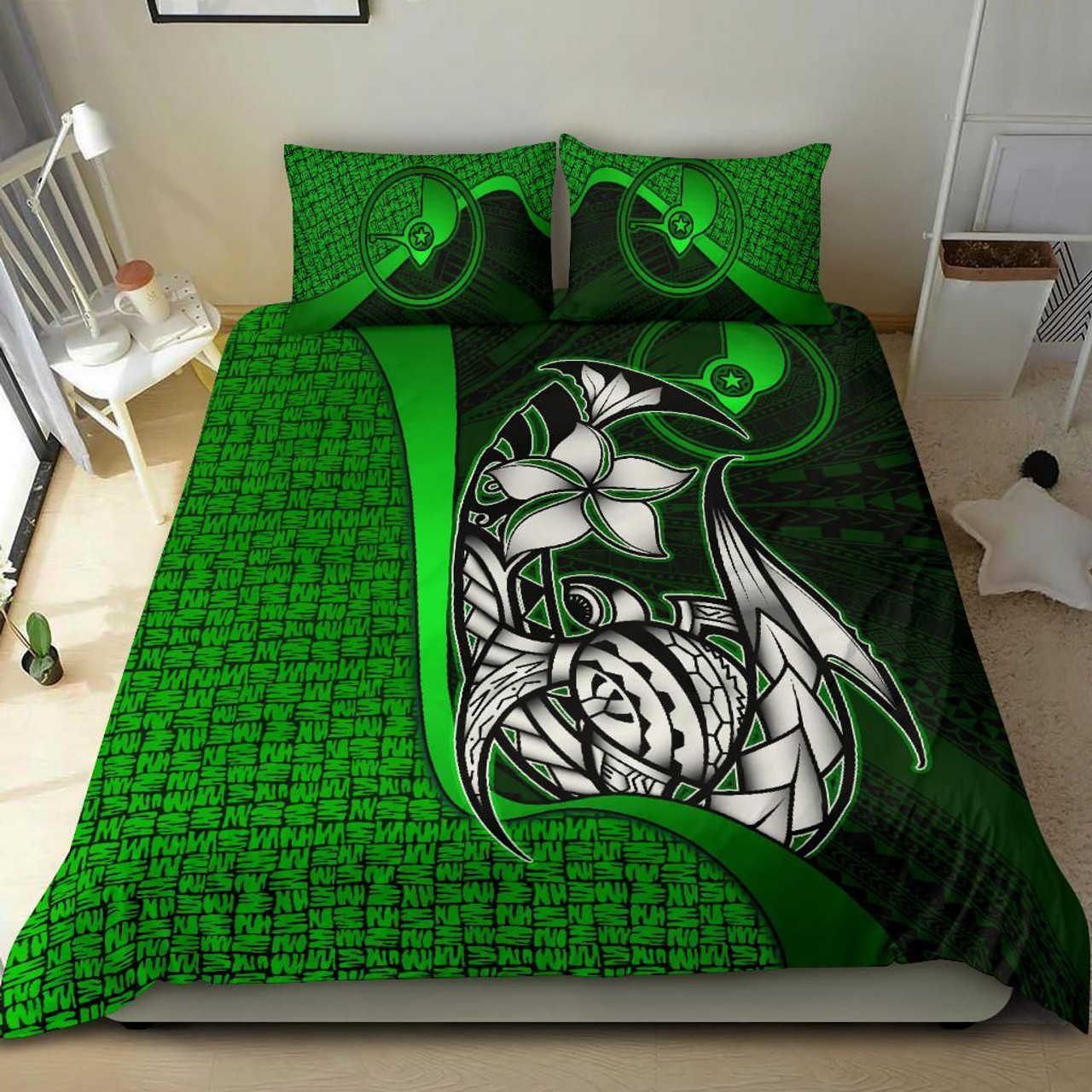 Yap Bedding Set - Turtle Plumeria Banana Leaf 5