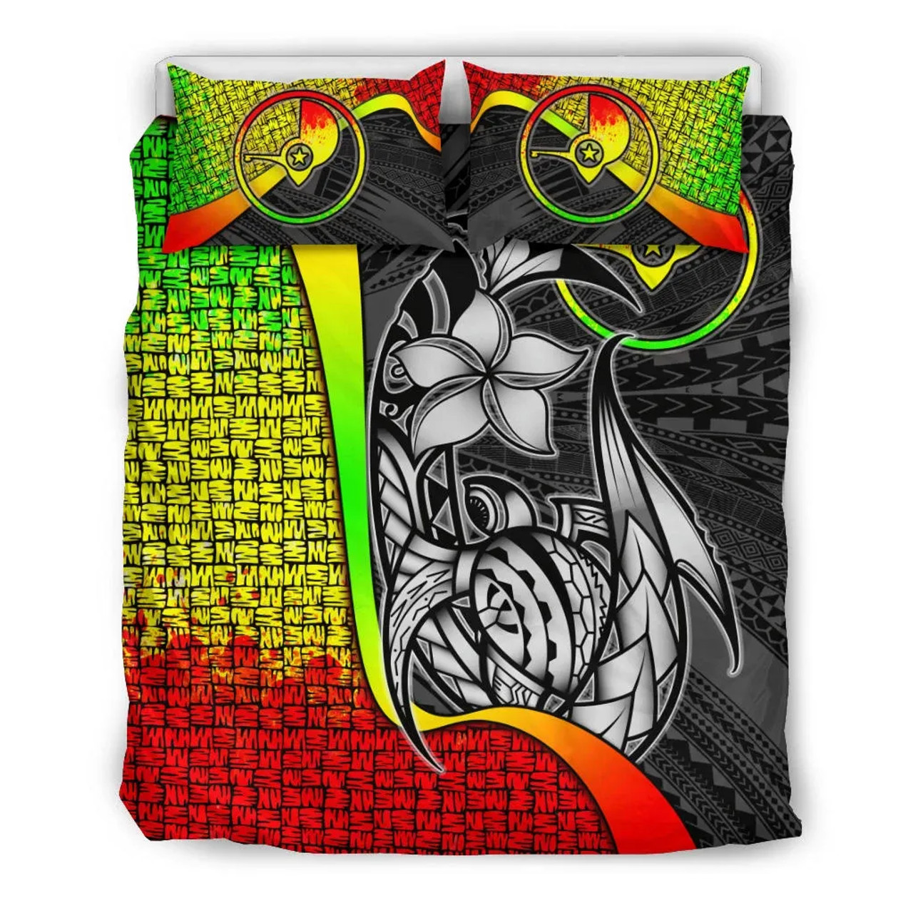 Yap Micronesian Bedding Set Reggae - Turtle With Hook 3