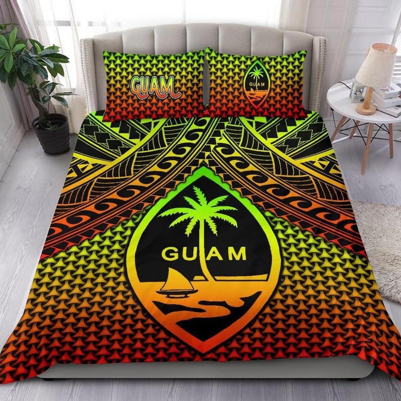 Polynesian Guam Bedding Set - Reggae Vintage Polynesian Patterns 1