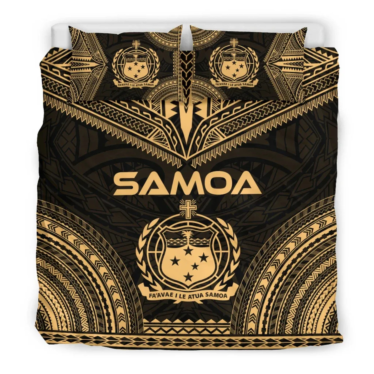 Samoa Polynesian Chief Duvet Cover Set - Gold Version 3