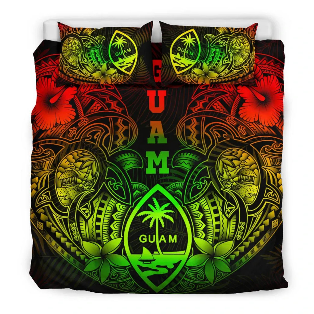 Polynesian Bedding Set - Guam Duvet Cover Sets - Reggae Turtle Homeland 2