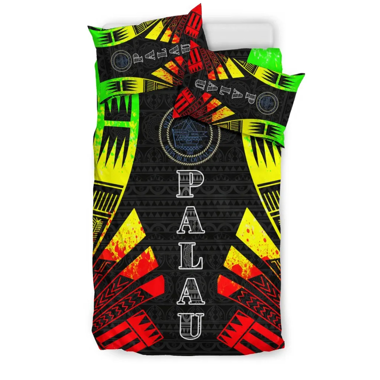 Palau Duvet Cover Set - Polynesian Tattoo Reggae 3