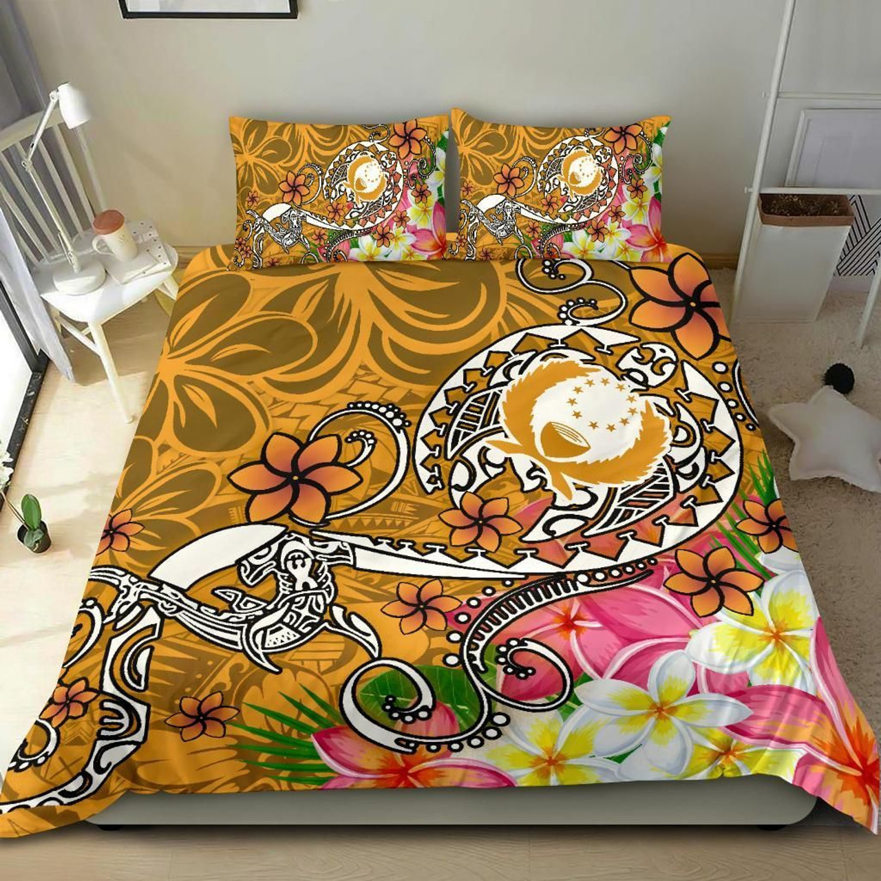 Papua New Guinea Personalised Bedding Set - PNG Bird And Polynesian Decorative Pattern 5