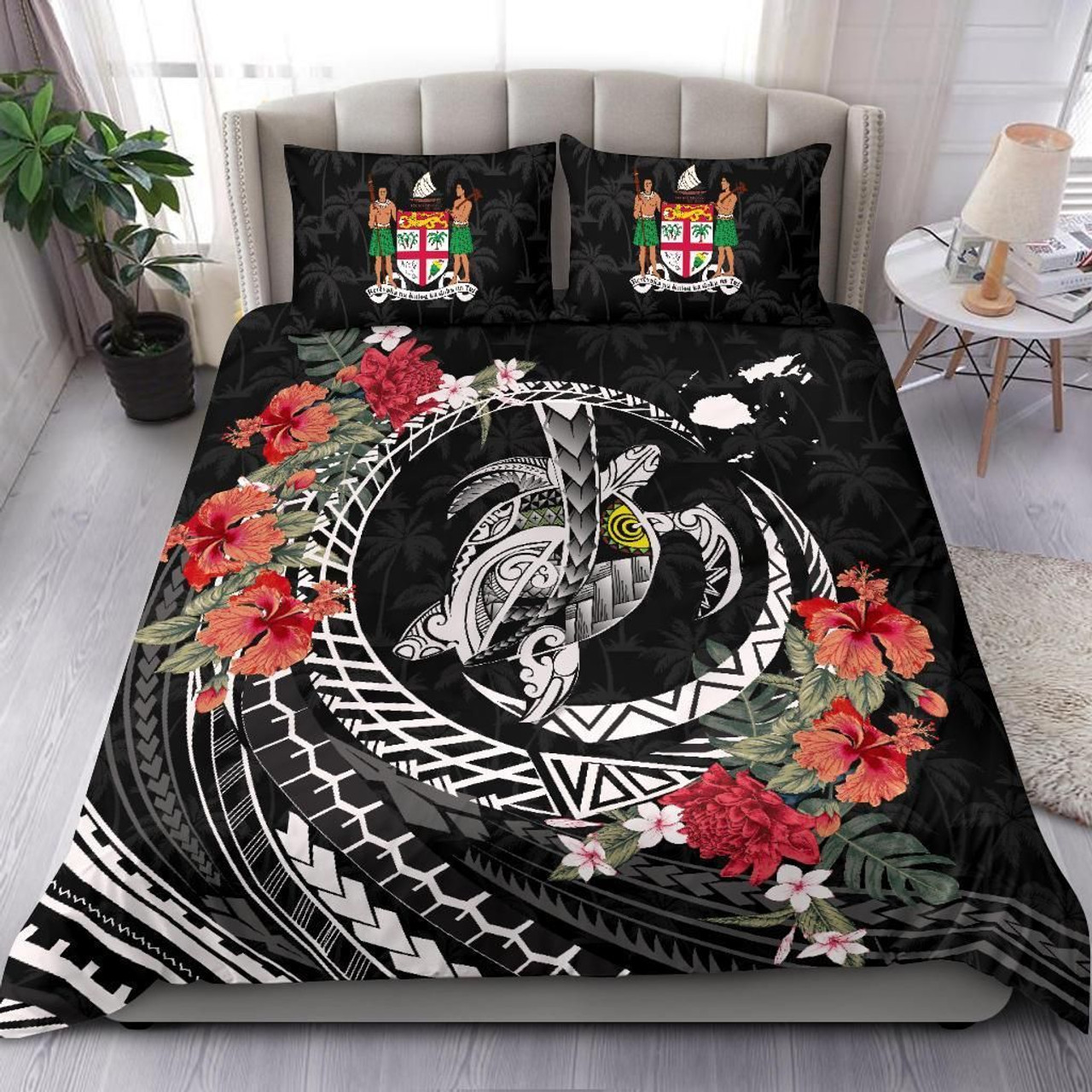 Marshall Islands Duvet Cover Set - Polynesian Tattoo Flag 5