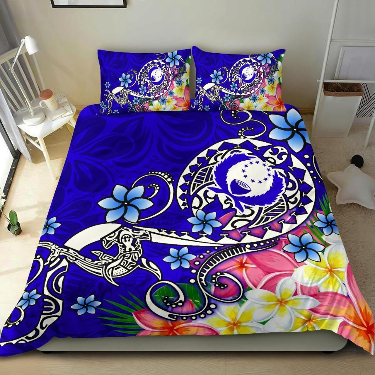 Yap State Bedding Set - Flowers Tropical With Sea Animals 5