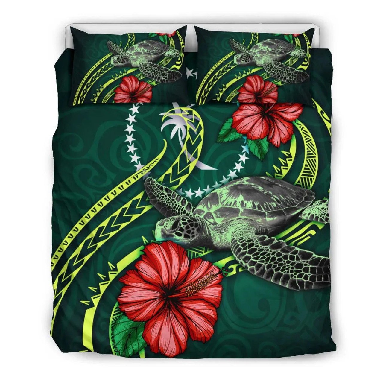 Yap Duvet Cover Set - Yap Flag & Blue Hibiscus 5