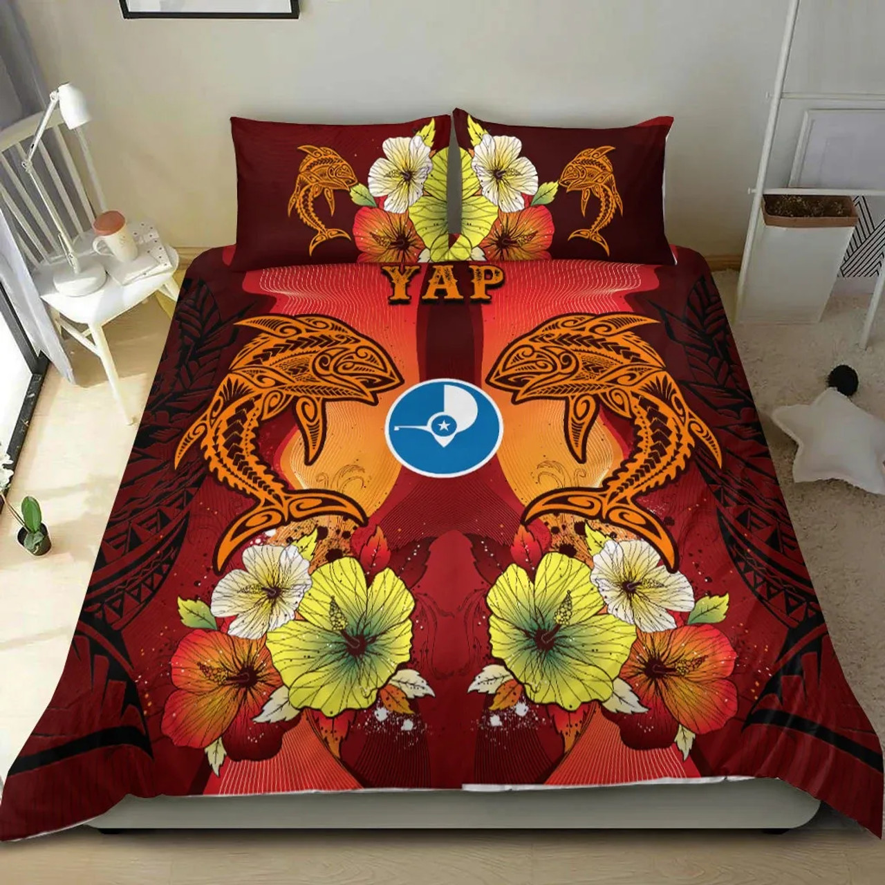 Cook Islands Custom Personalised Bedding Set - Polynesian Boar Tusk 6