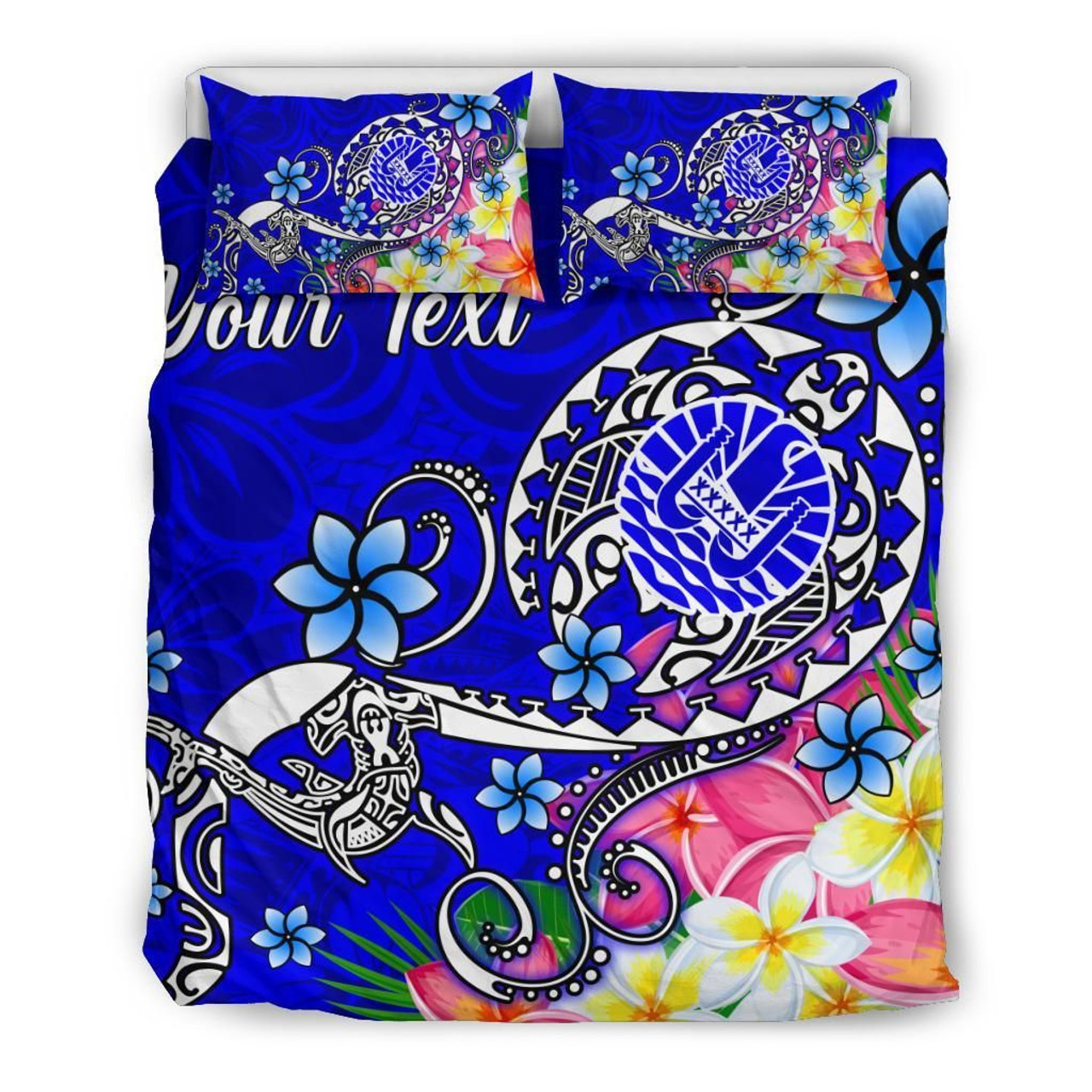 Tahiti Custom Personalised Bedding Set - Turtle Plumeria (Blue) 3