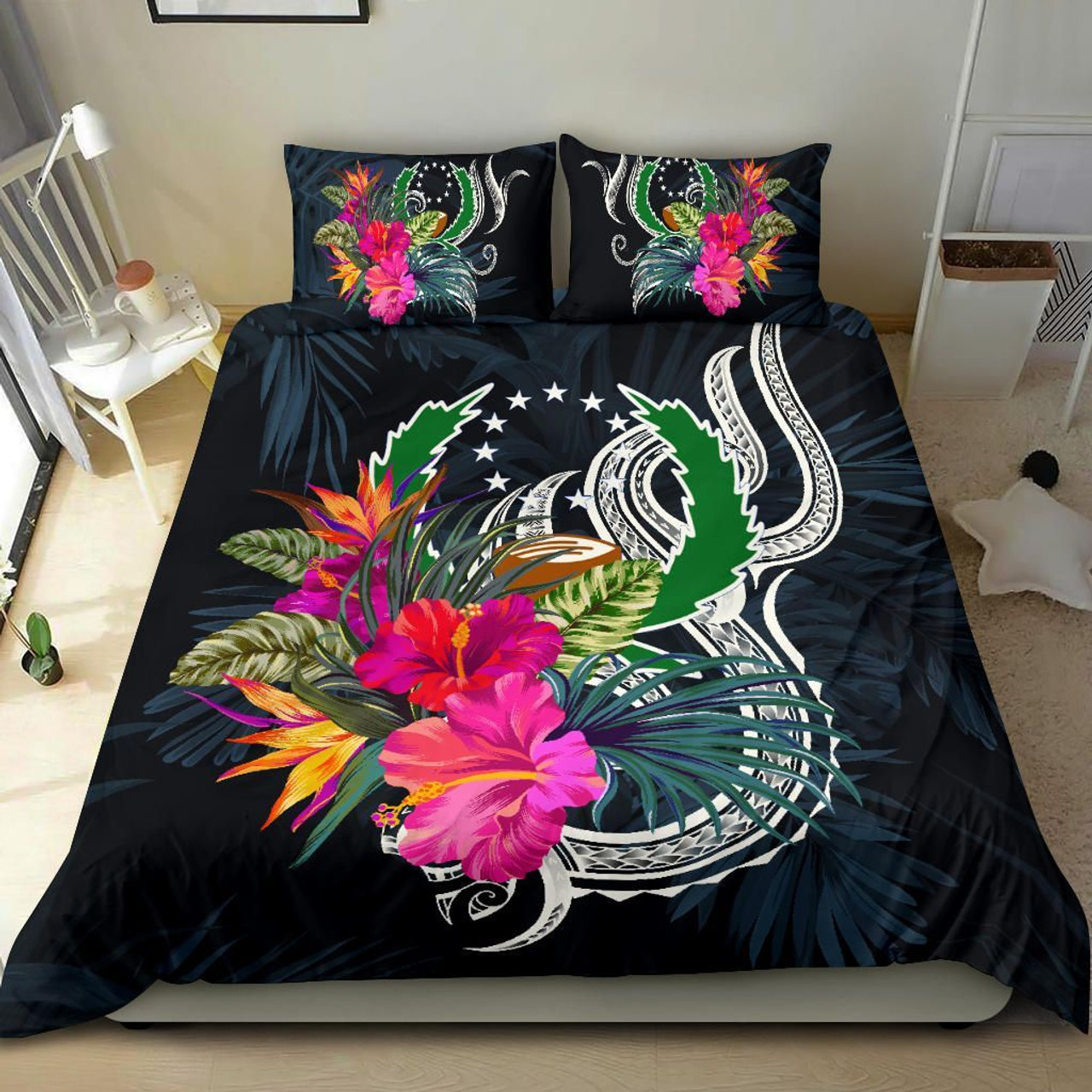 Polynesian Bedding Set - Pohnpei Duvet Cover Set Tropical Flowers 1