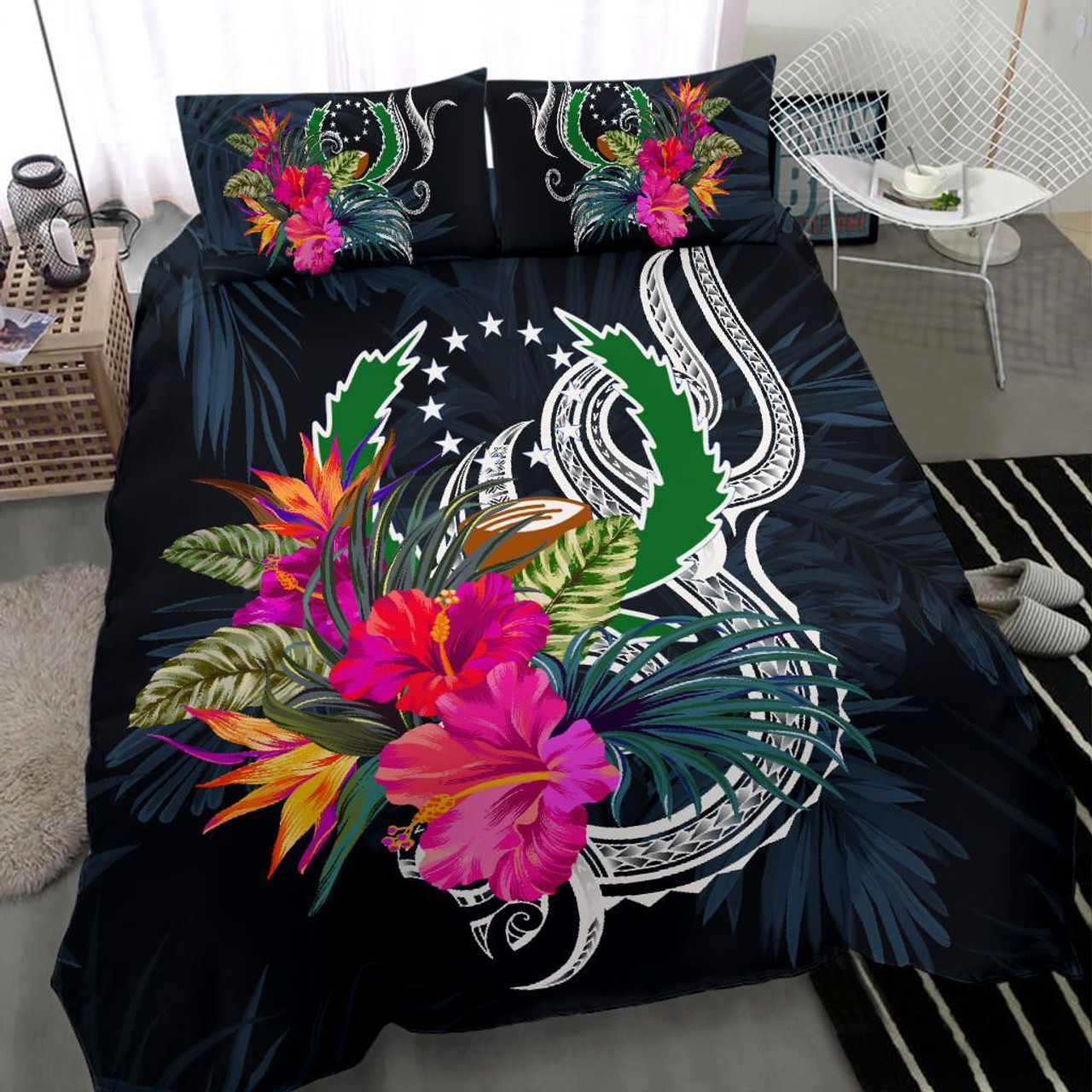 Polynesian Bedding Set - Pohnpei Duvet Cover Set Tropical Flowers 3