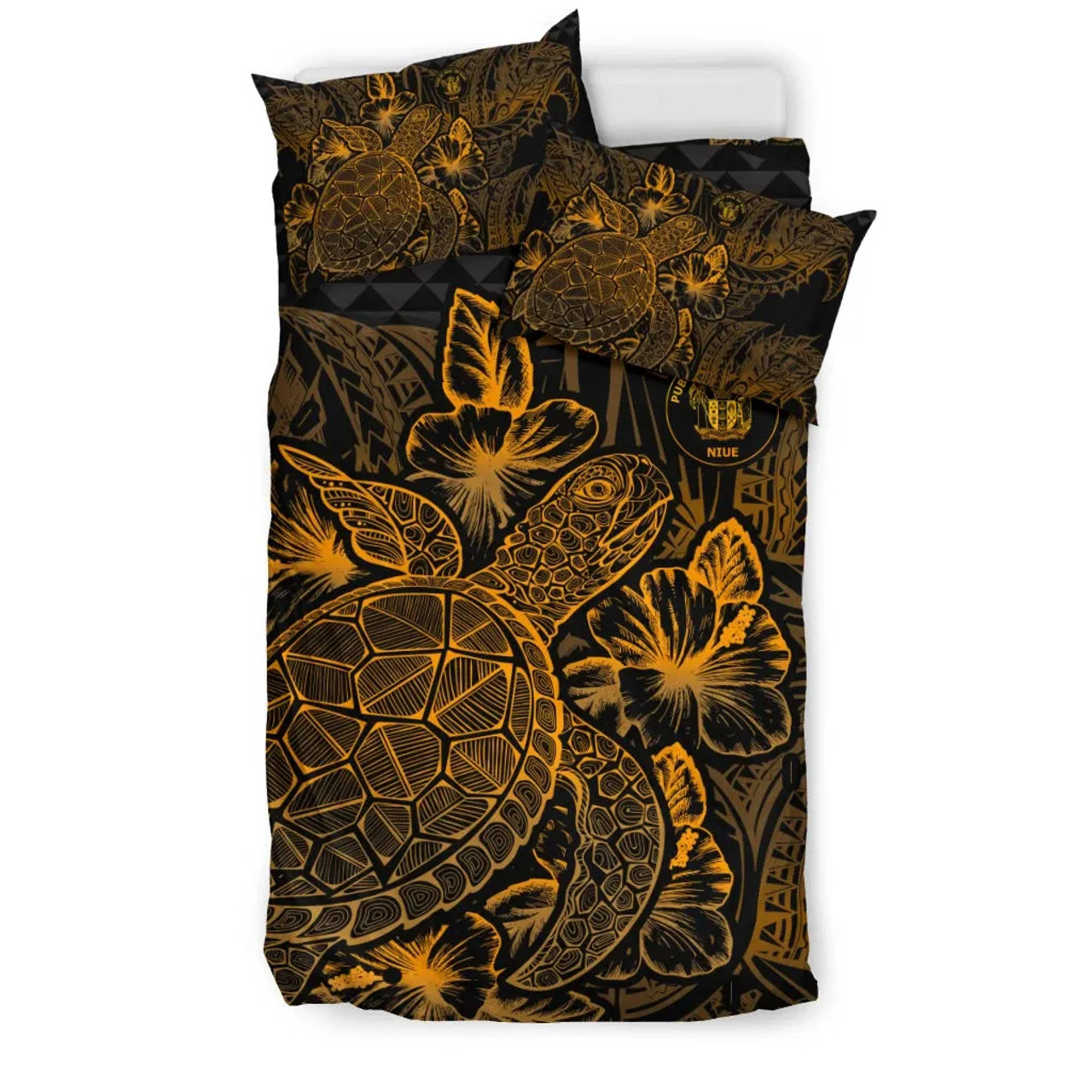 Polynesian Bedding Set - Niue Duvet Cover Set Gold Color 3