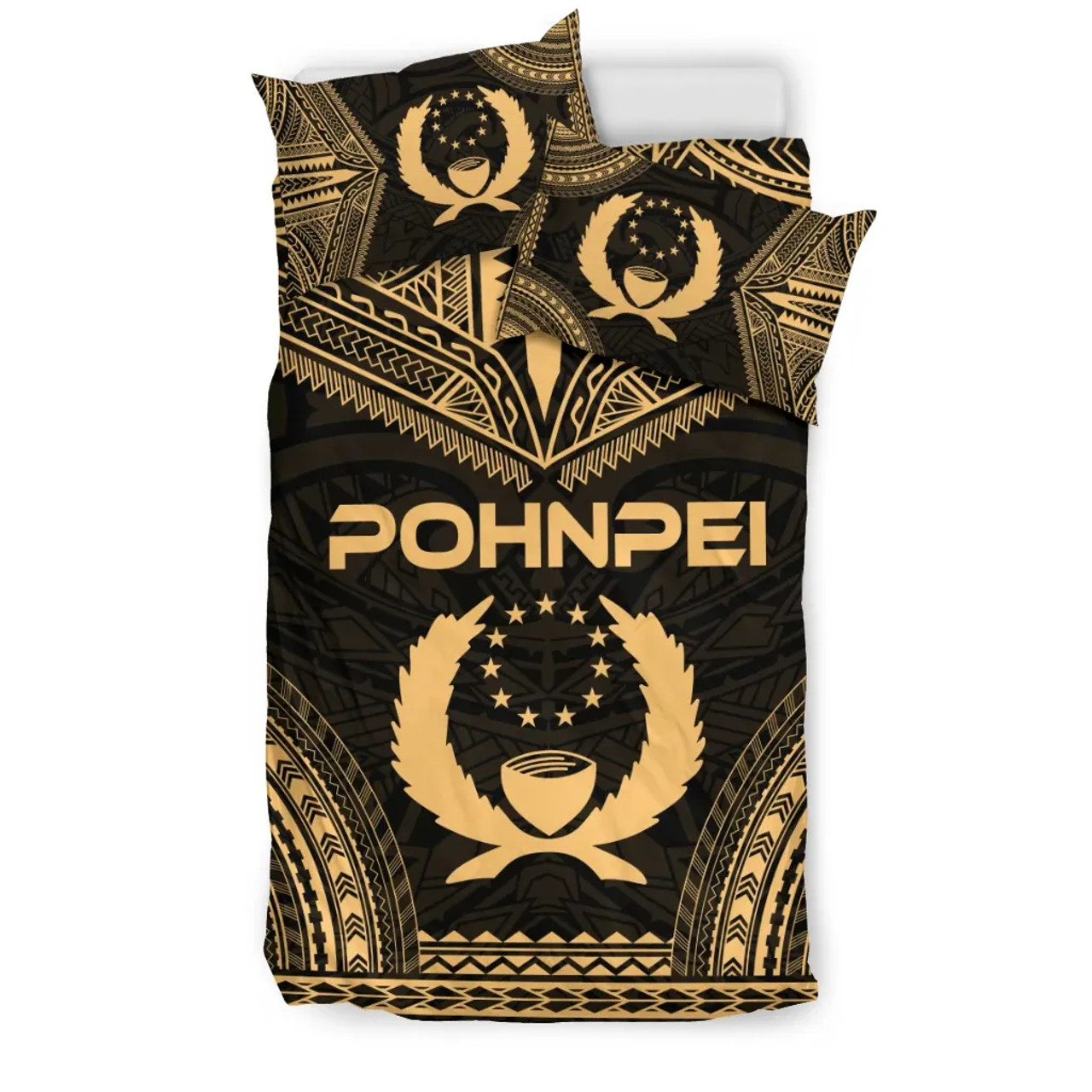 Pohnpei Polynesian Chief Duvet Cover Set - Gold Version 2