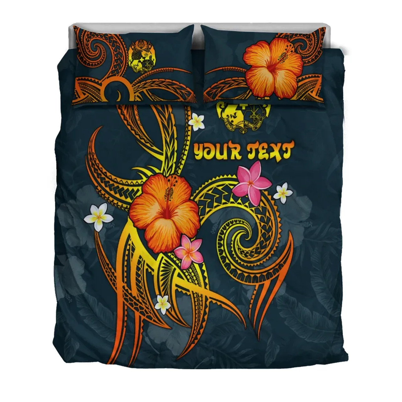 Tuvalu Bedding Set - Polynesian Shark Hibiscus Flower 6