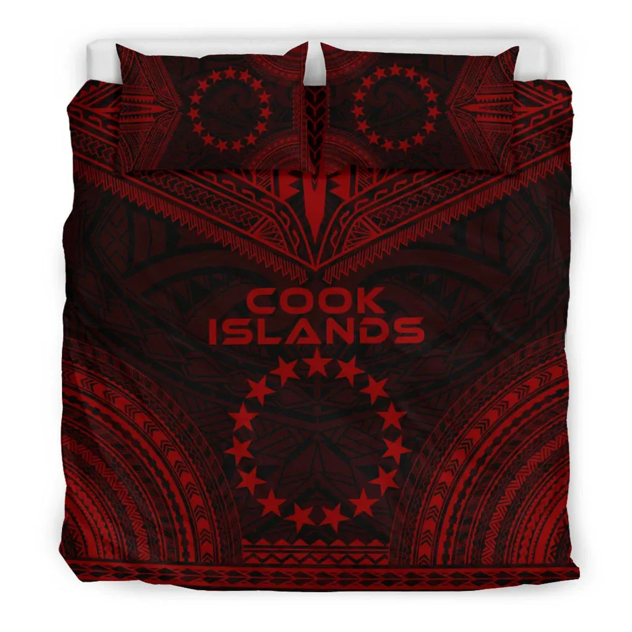 Cook Islands Polynesian Chief Duvet Cover Set - Red Version 3