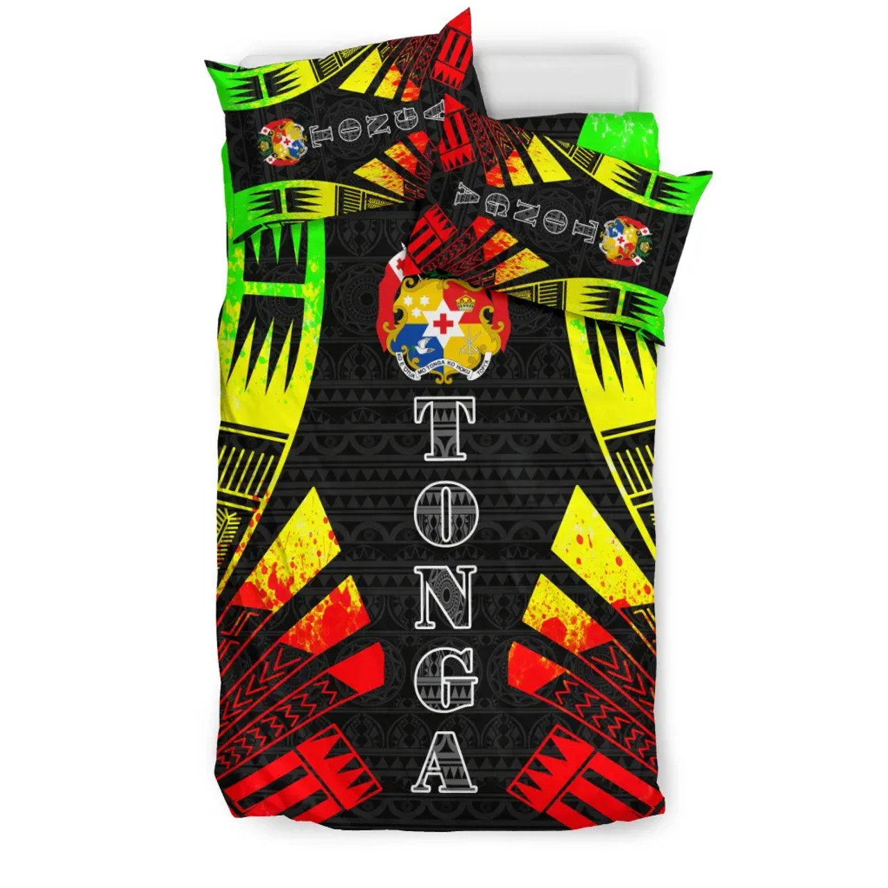 Tonga Duvet Cover Set - Polynesian Tattoo Reggae 3