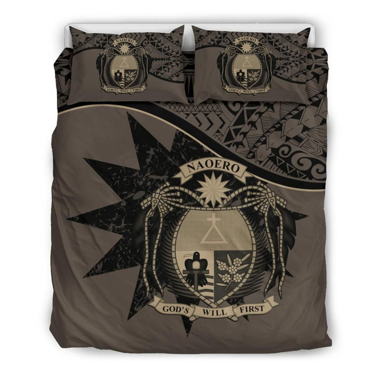 Nauru Duvet Cover Set - Nauru Bedding Flag & Coat Of Arms Brown 2