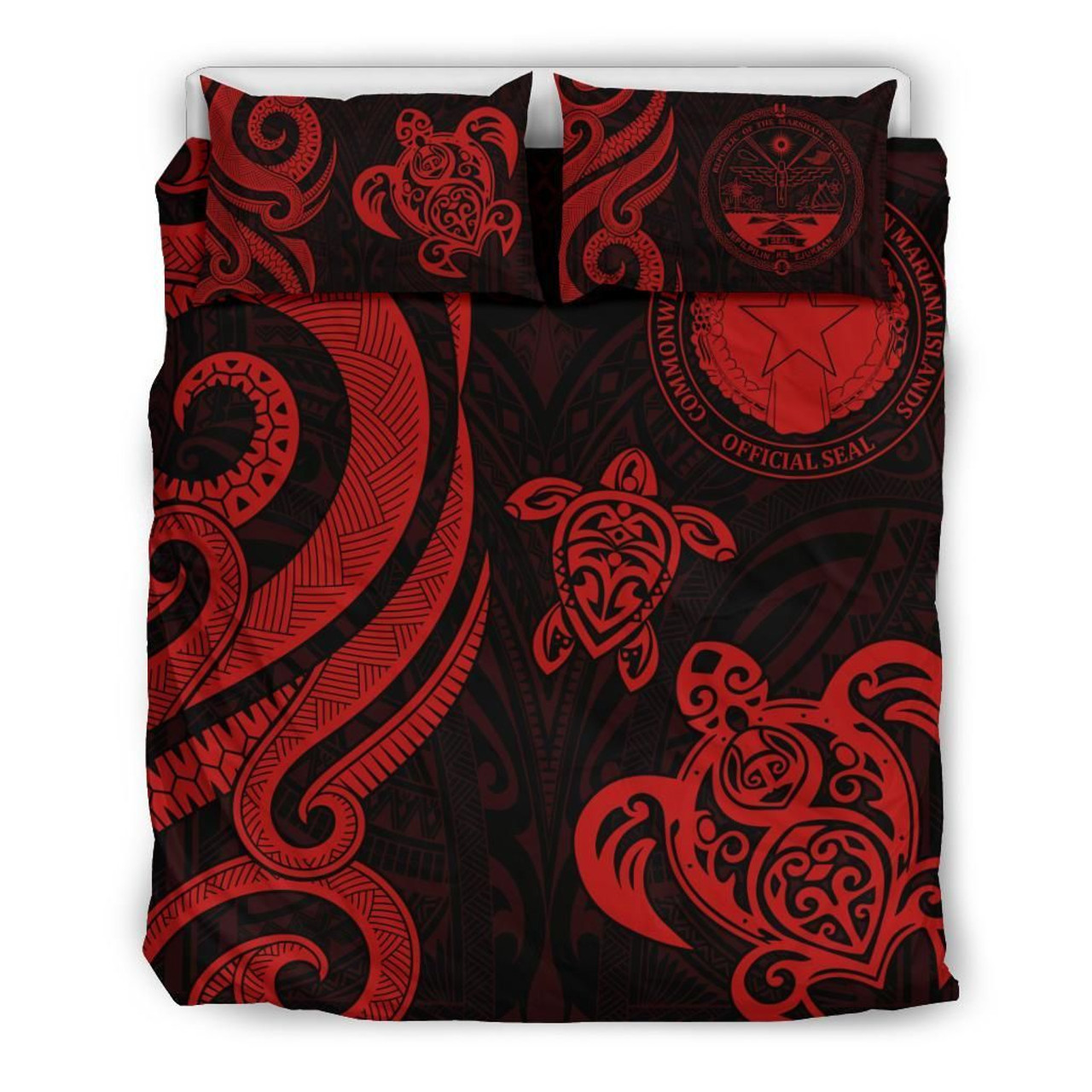 Northern Mariana Bedding Set - Tentacle Turtle Red 3