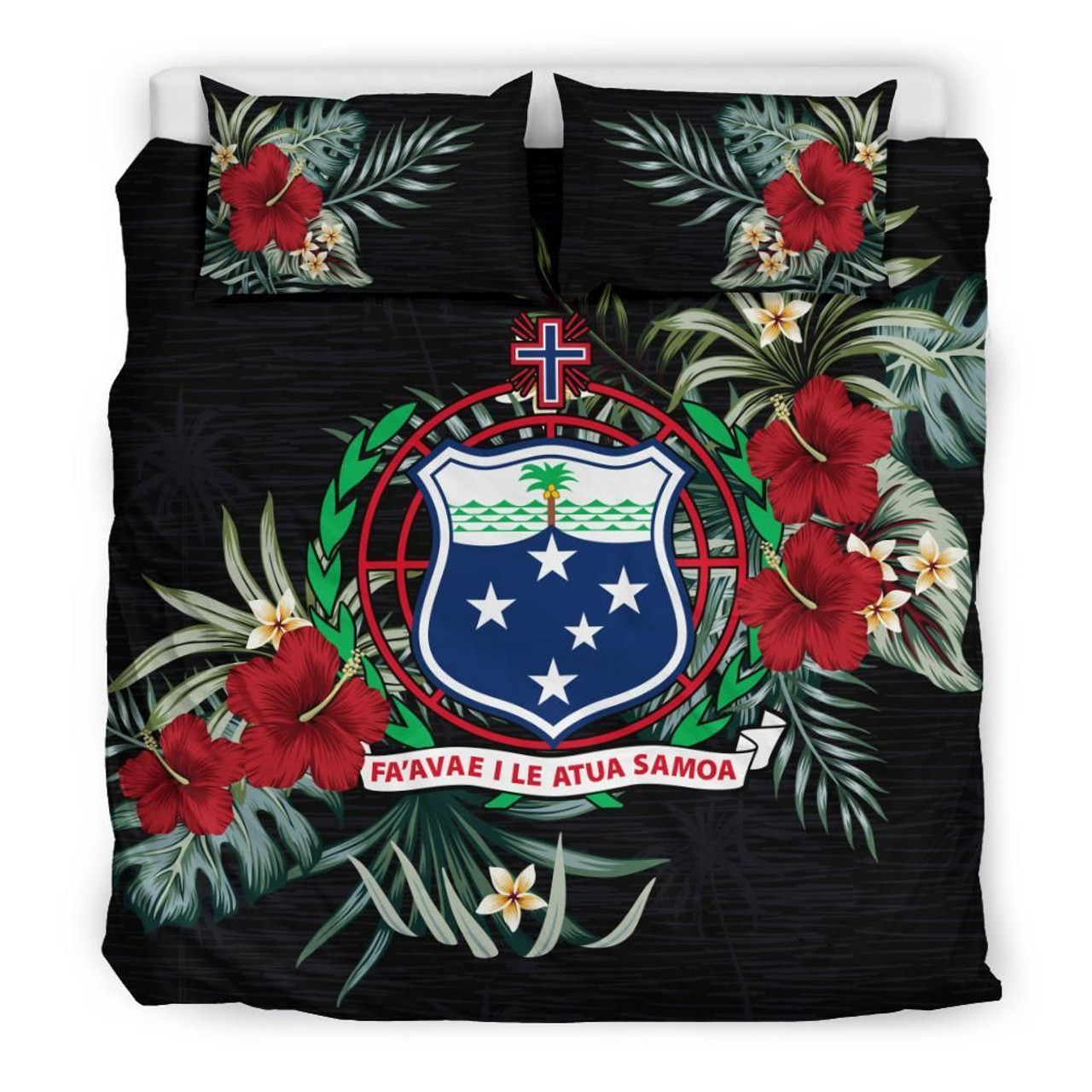 Samoa Duvet Cover Set - Samoa Coat Of Arms Hibiscus 1