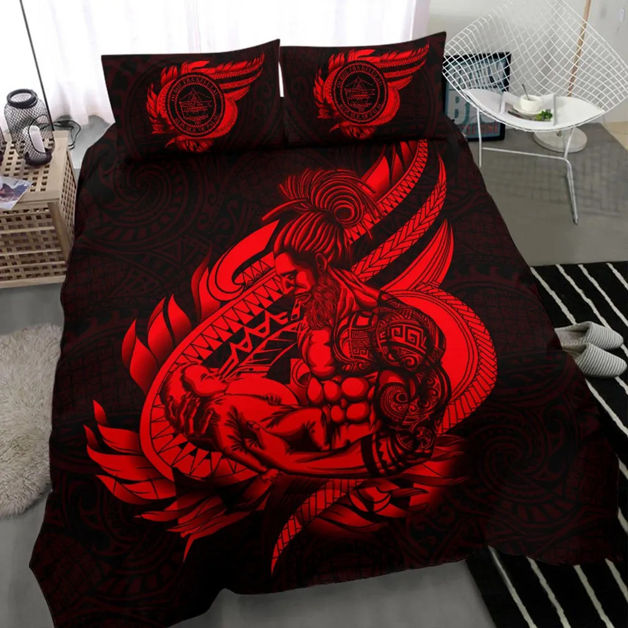 Polynesian Bedding Set - Palau Duvet Cover Set Father And Son Red 1