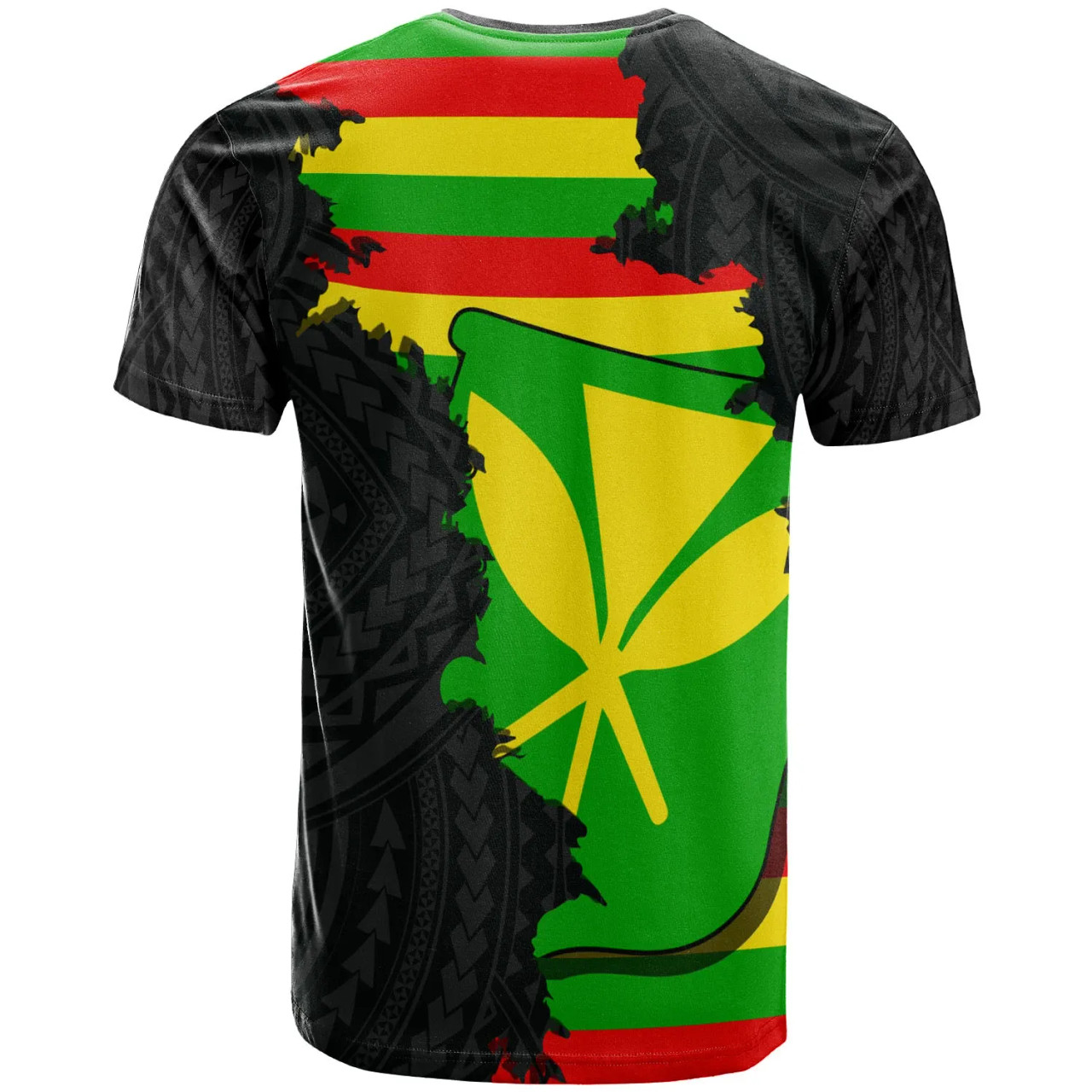 Hawaii Custom Personalised T-shirt - Wrap Flag and Polynesian Paterns 2
