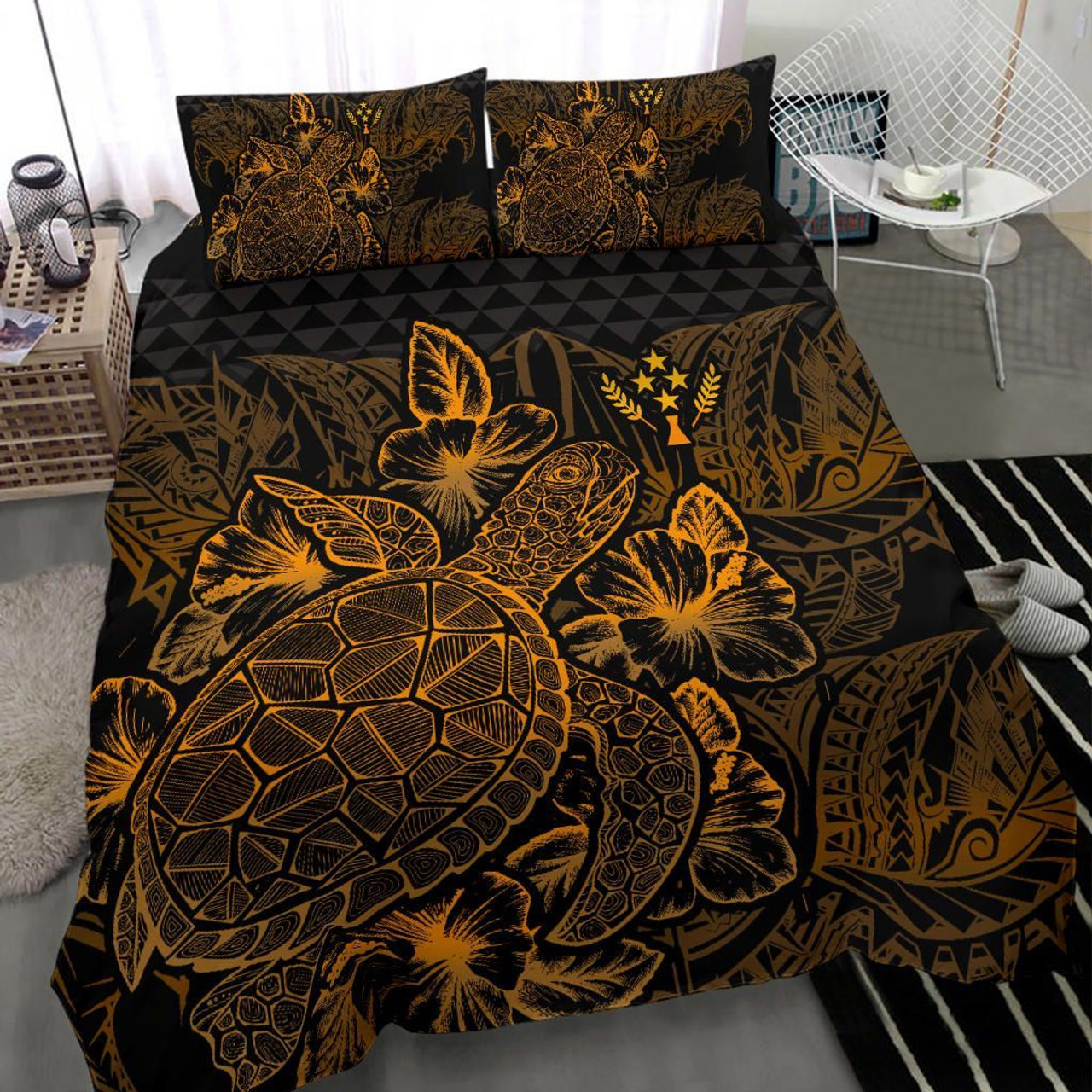 Guam Custom Personalised Bedding Set - Turtle Plumeria (Red) 6