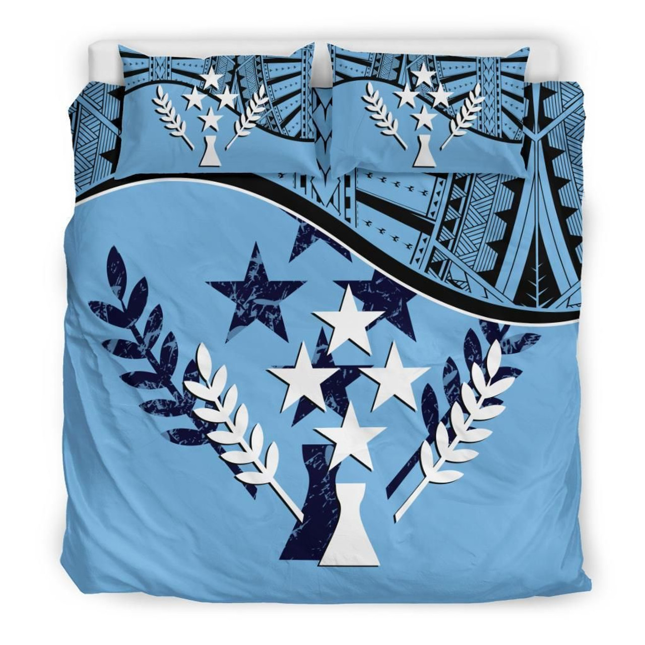 Kosrae Duvet Cover Set - Kosrae Flag Blue 1