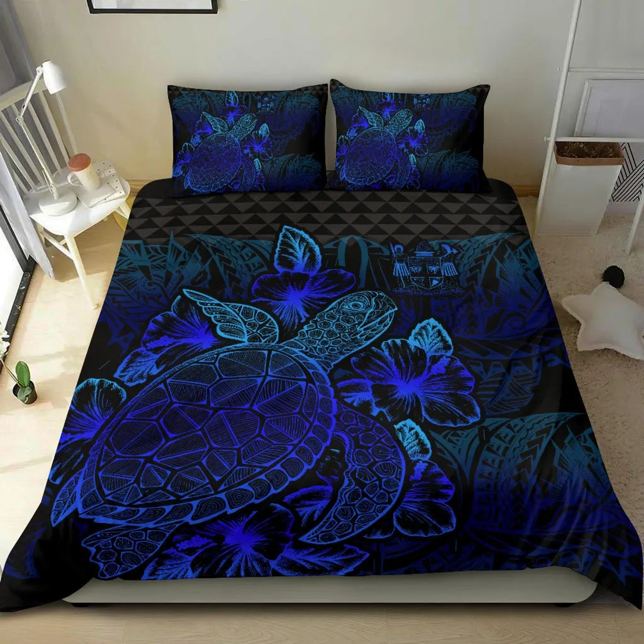 Gambier Islands Duvet Cover Set - Polynesian Tattoo 4