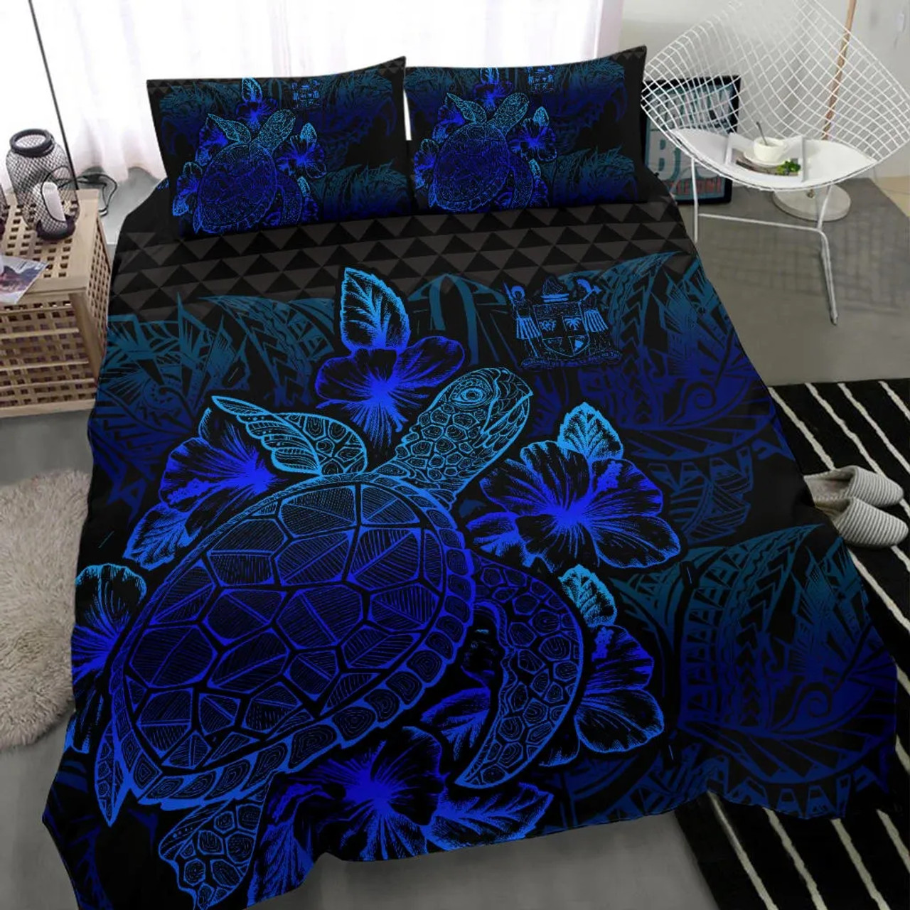 Gambier Islands Duvet Cover Set - Polynesian Tattoo 6