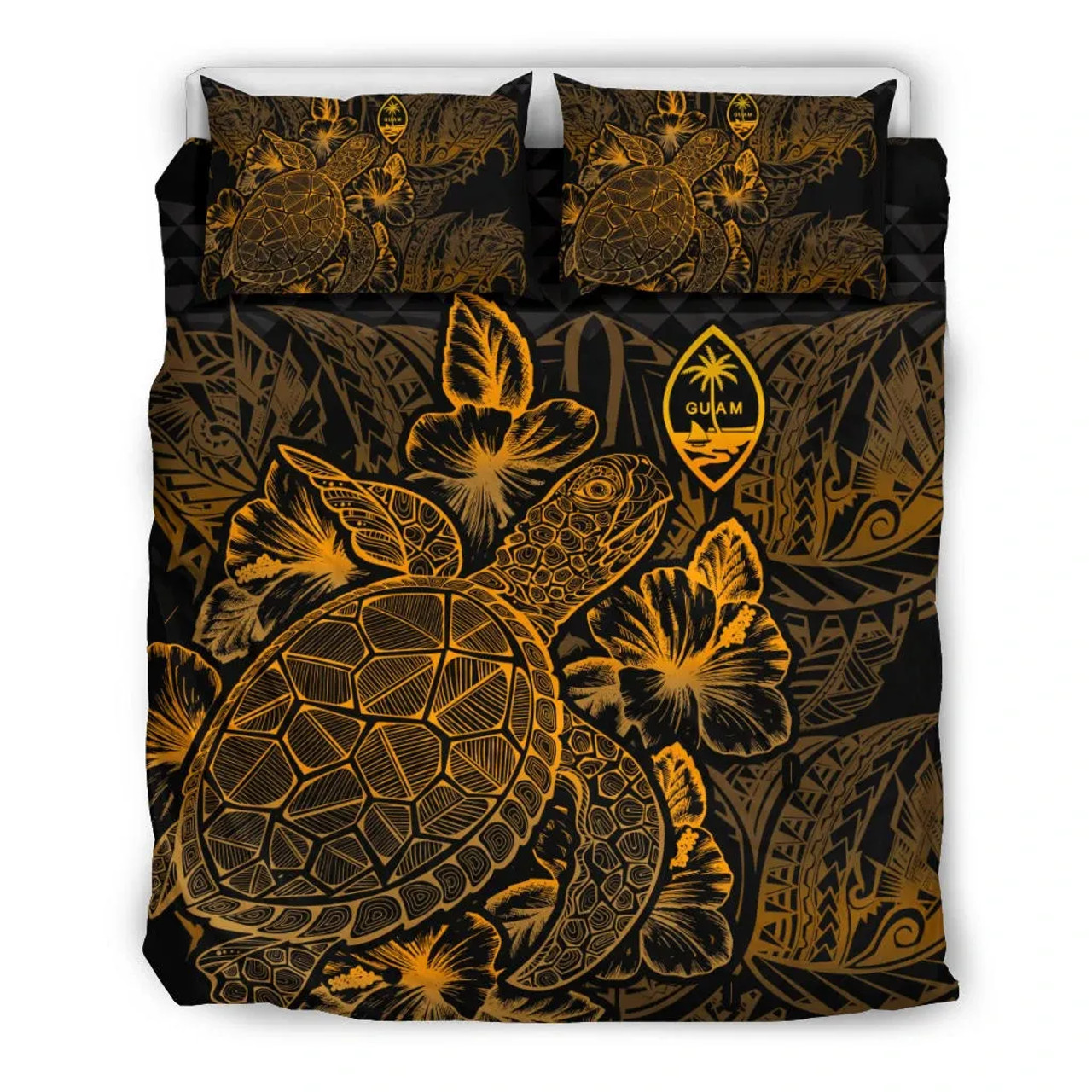 Polynesian Bedding Set - Guam Duvet Cover Set Gold Color 2