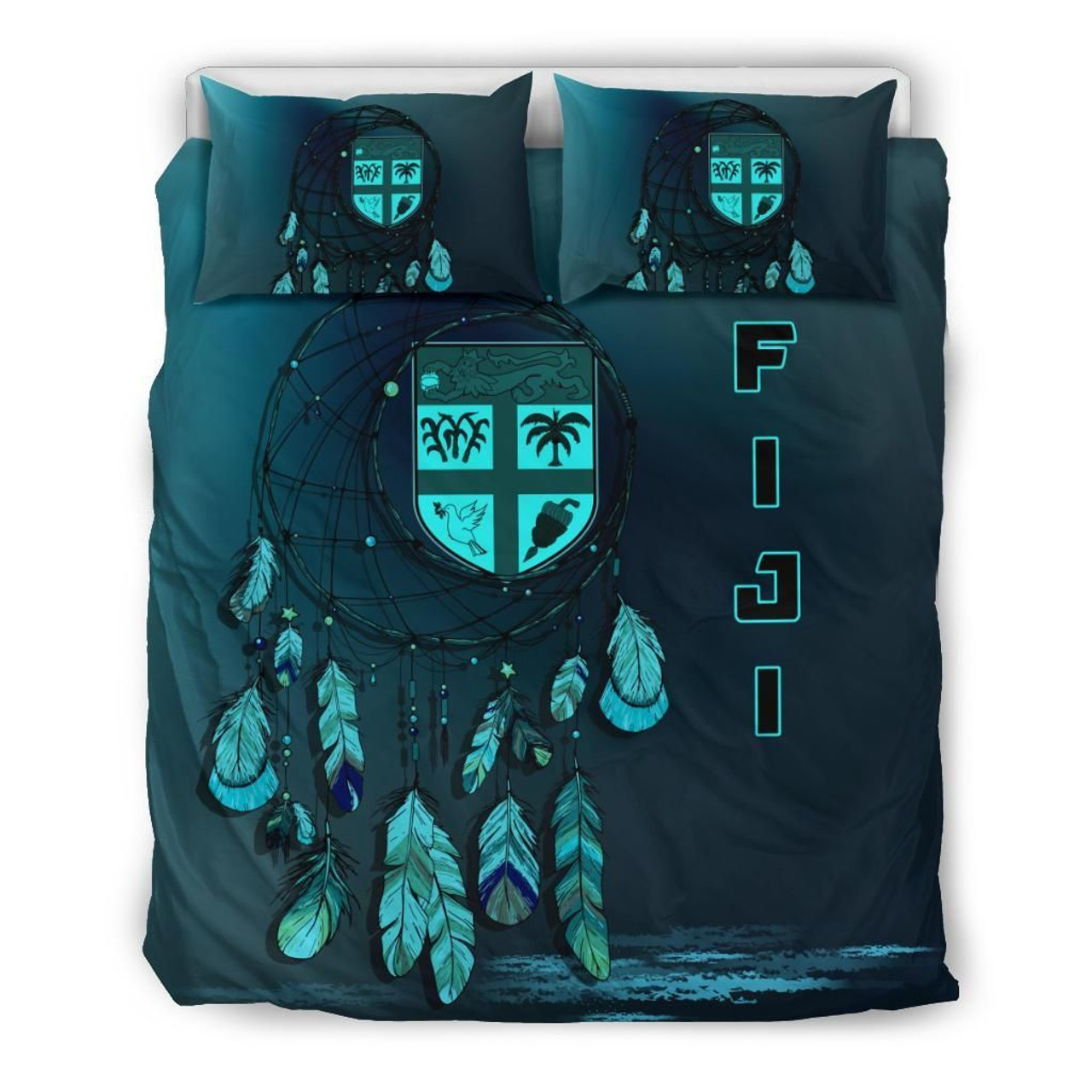 Fiji Duvet Cover Set - Fiji Flag Dreamcatcher Blue 2